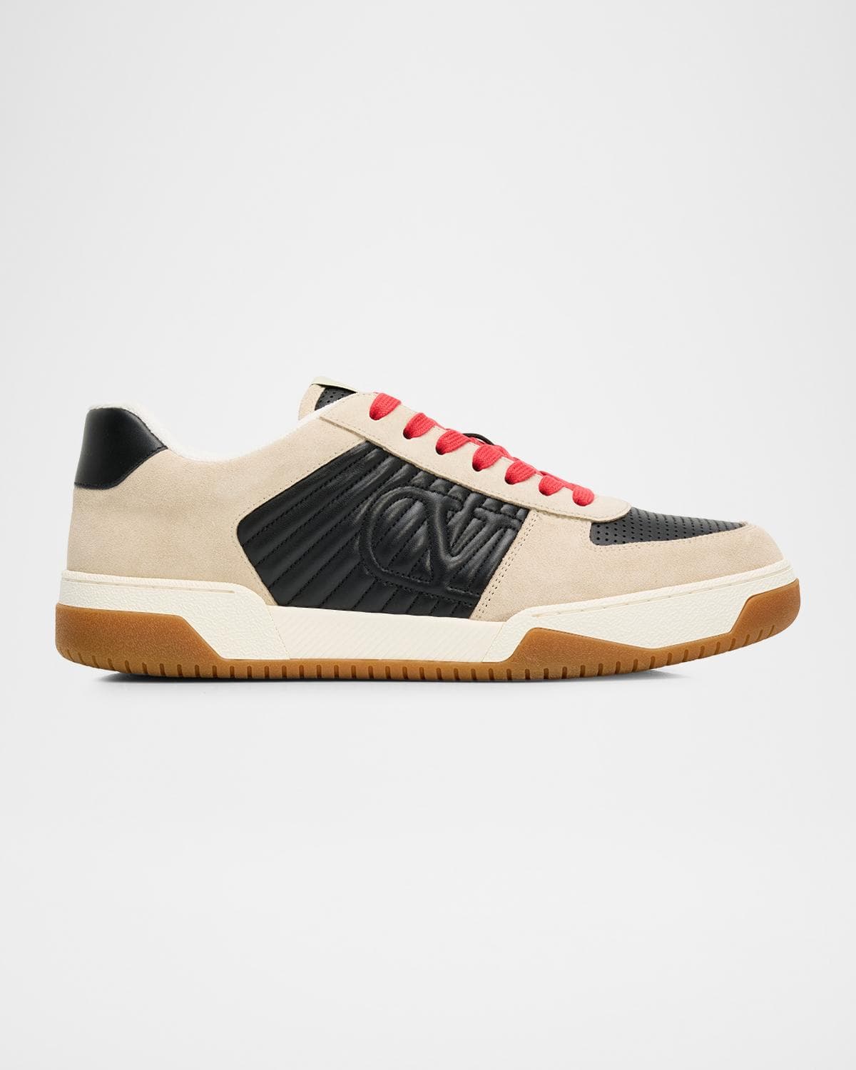 Valentino Garavani Men's Sparry Split Leather and Napa Low-Top Sneakers