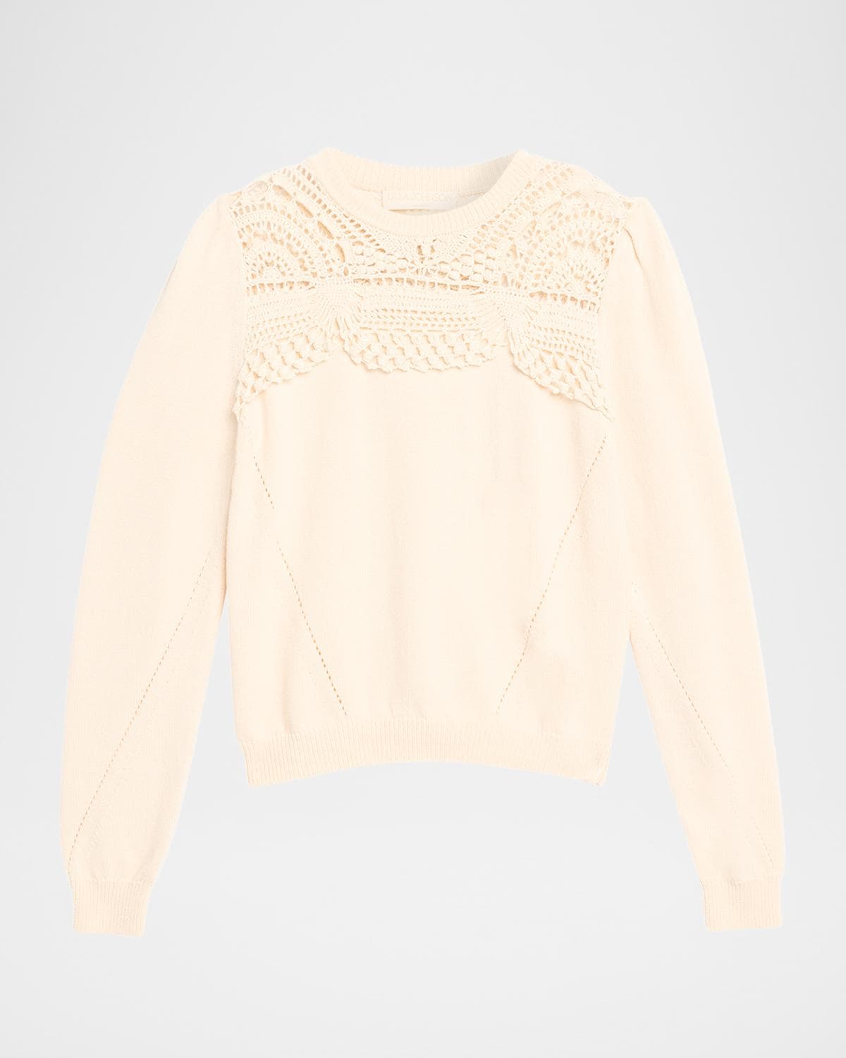 Ulla Johnson Lucette Openwork Crewneck Sweater