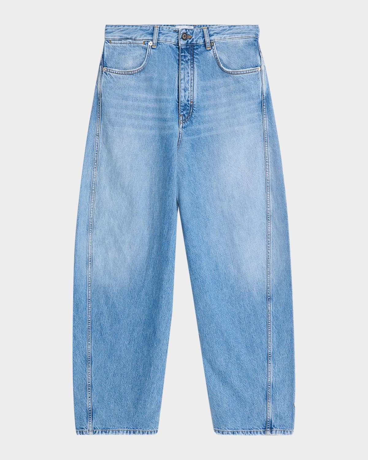 Givenchy Men's Stone-Washed Barrel-Leg Jeans · 34