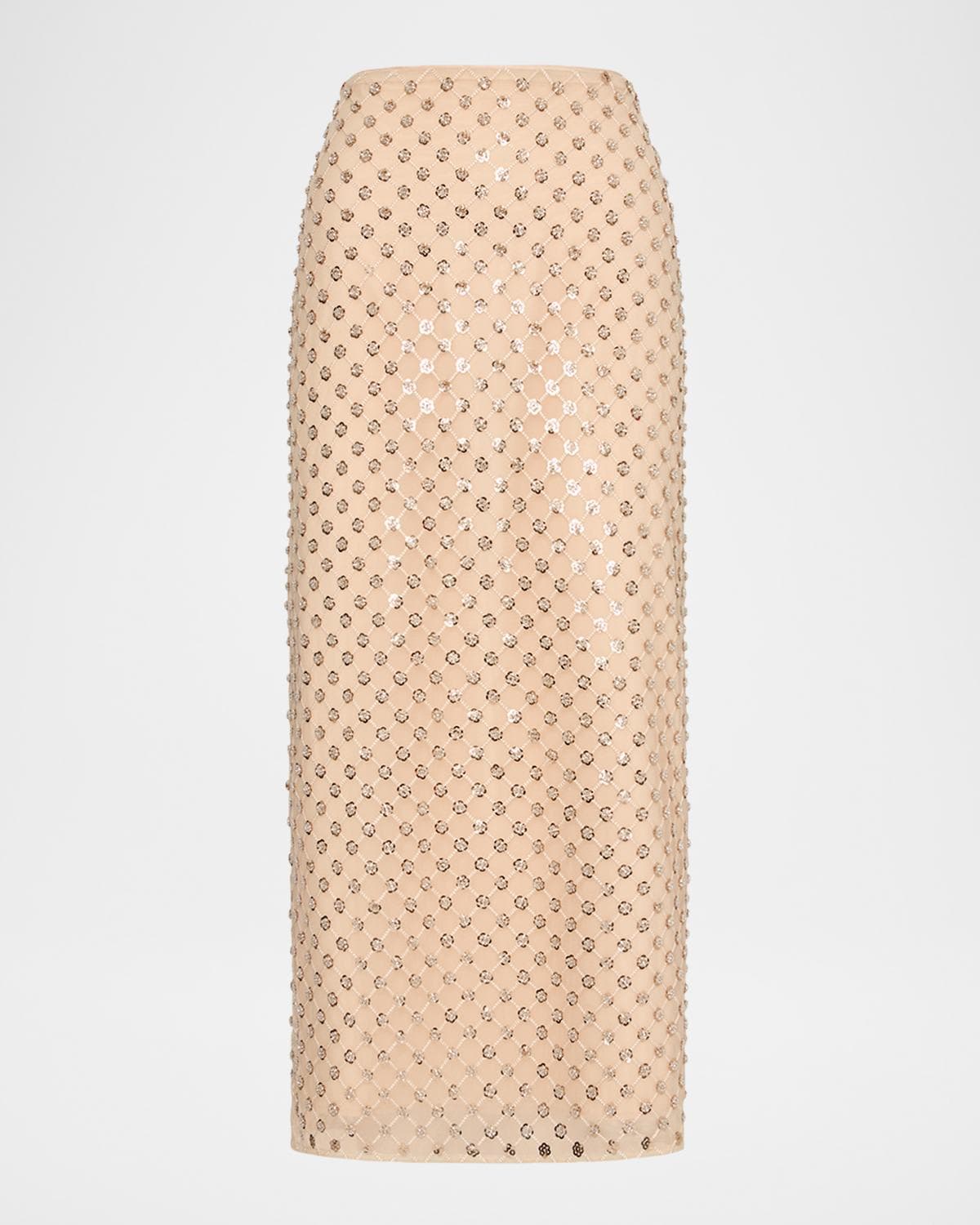 Milly Rosemary Sequin Embroidered Midi Skirt