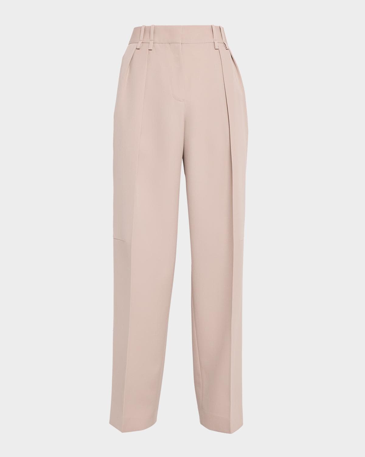 Jil Sander Pleated Wool Straight-Leg Pants