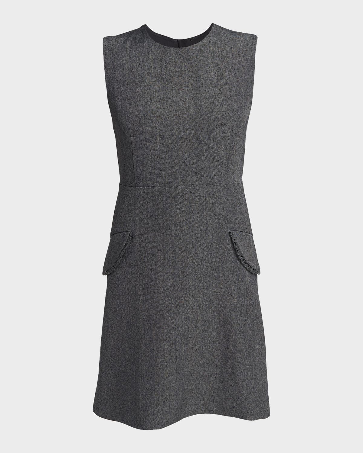 Jil Sander Embroidered Pockets Sleeveless Mini Dress