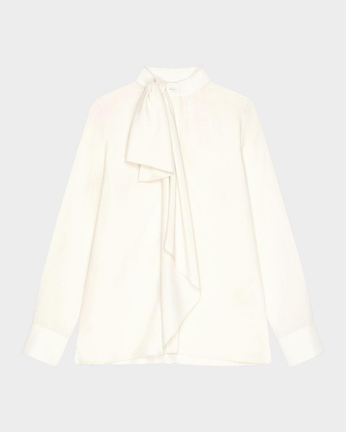 Givenchy Draped Bow Silk Blouse