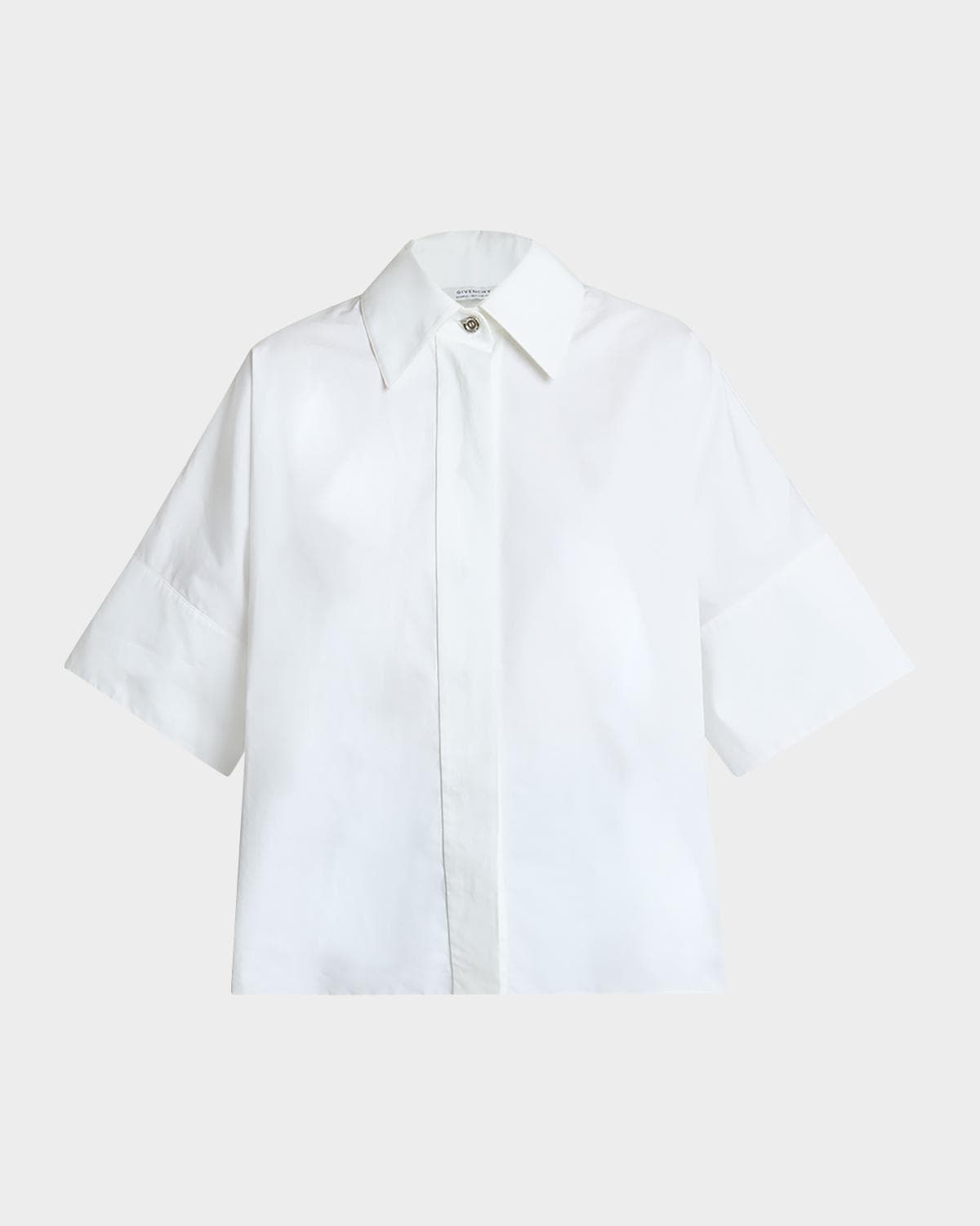 Givenchy Short-Sleeve Cotton Poplin Button-Down Shirt