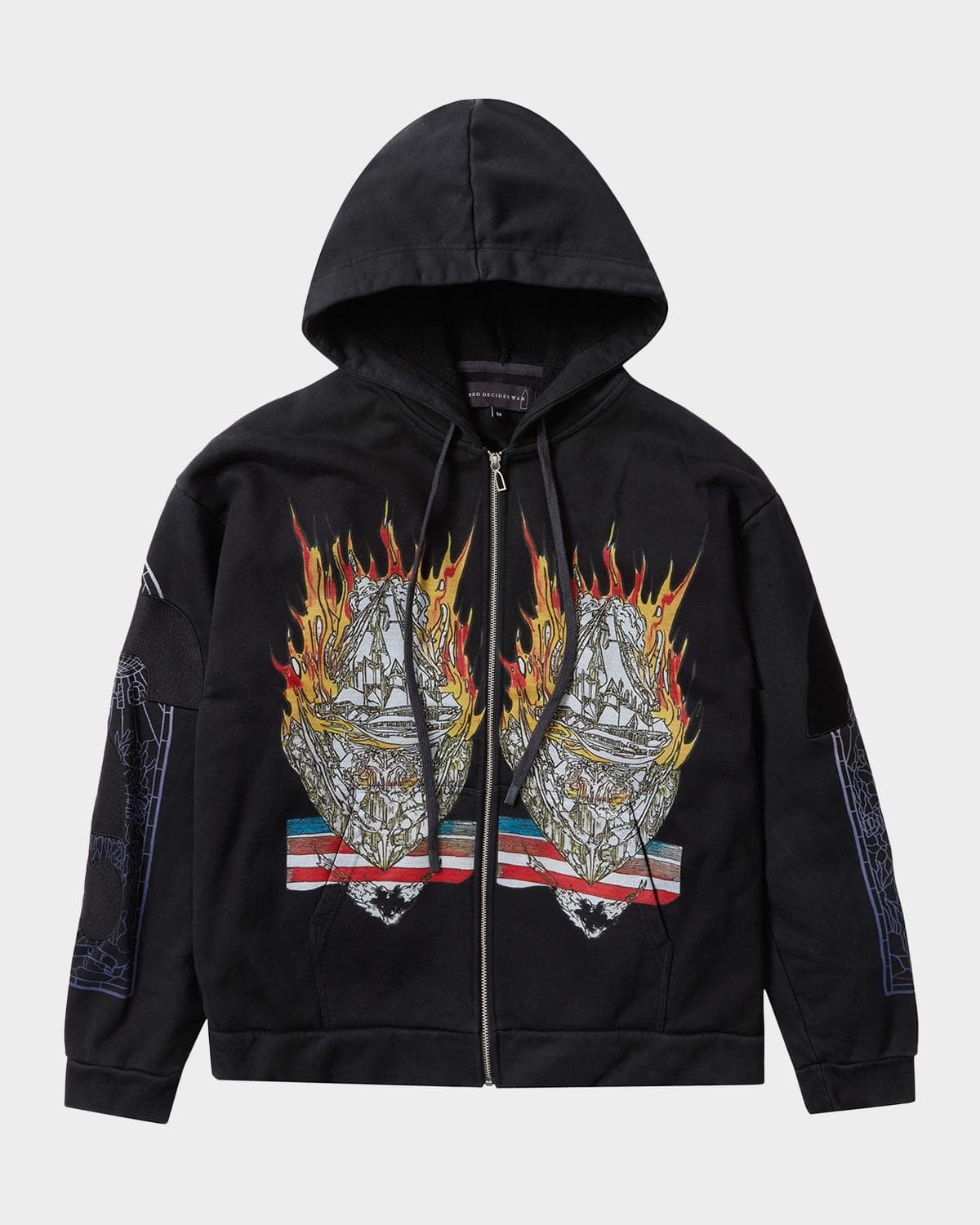 WHO DECIDES WAR Men's Engulfed Memories Cotton Full-Zip Hoodie