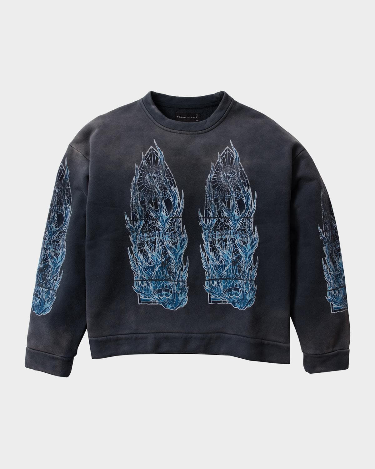 WHO DECIDES WAR Men's Bad To The Bone Distressed Cotton Layered Long-Sleeve T-Shirt · XX-LARGE