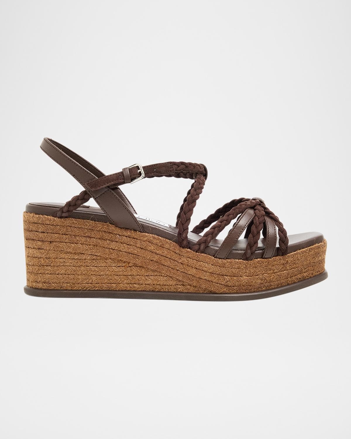 Jimmy Choo 60mm Nyra Leather Espadrille Wedge Sandals