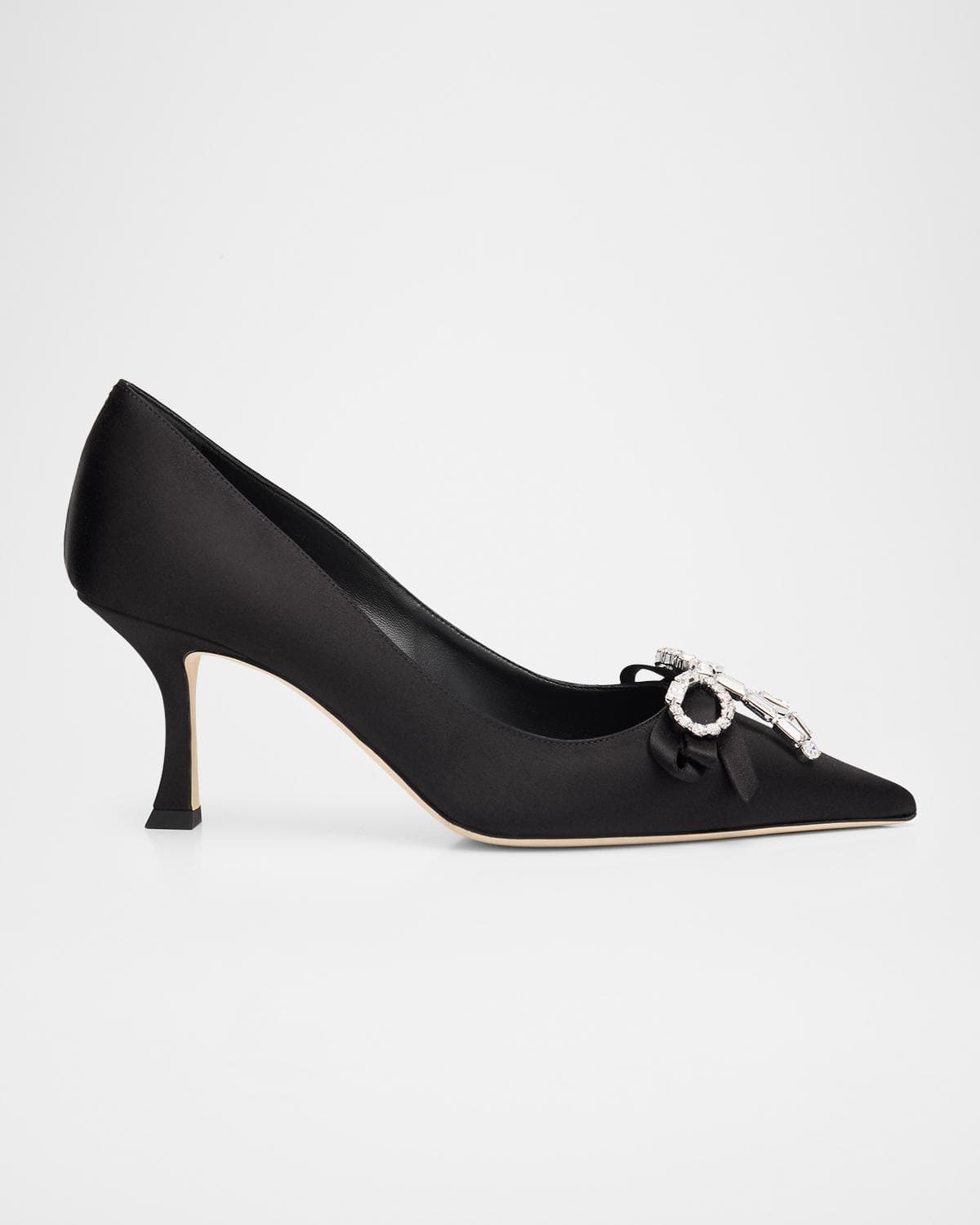 Jimmy Choo Auria 70 Satin Embellished Bow Pumps · 9B / 39EU