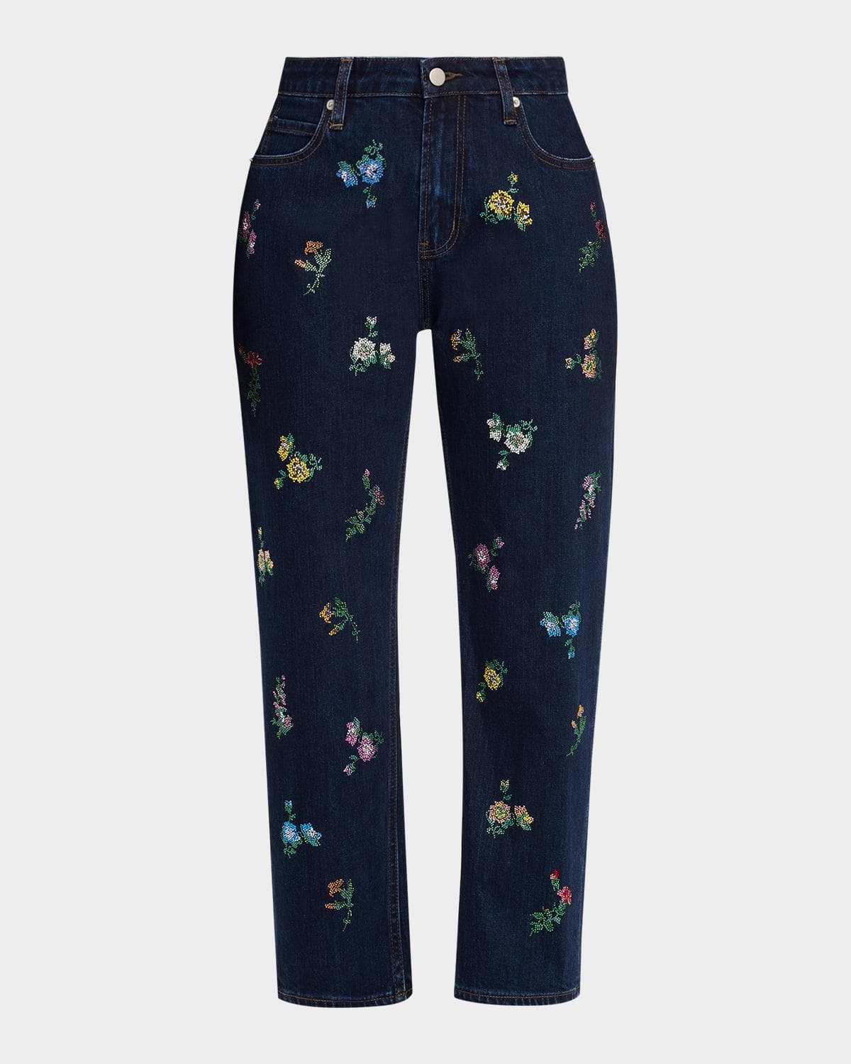 Libertine Joy And Mirth Embellished Straight-Leg Ankle Boyfriend Jeans