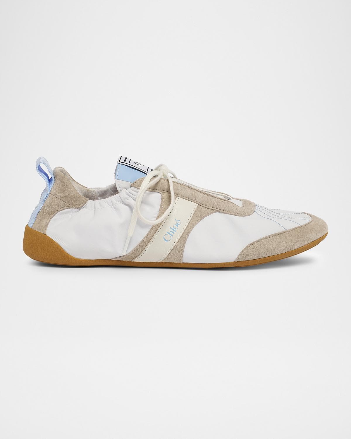 Chloe Kick Mixed Leather Low-Top Sneakers