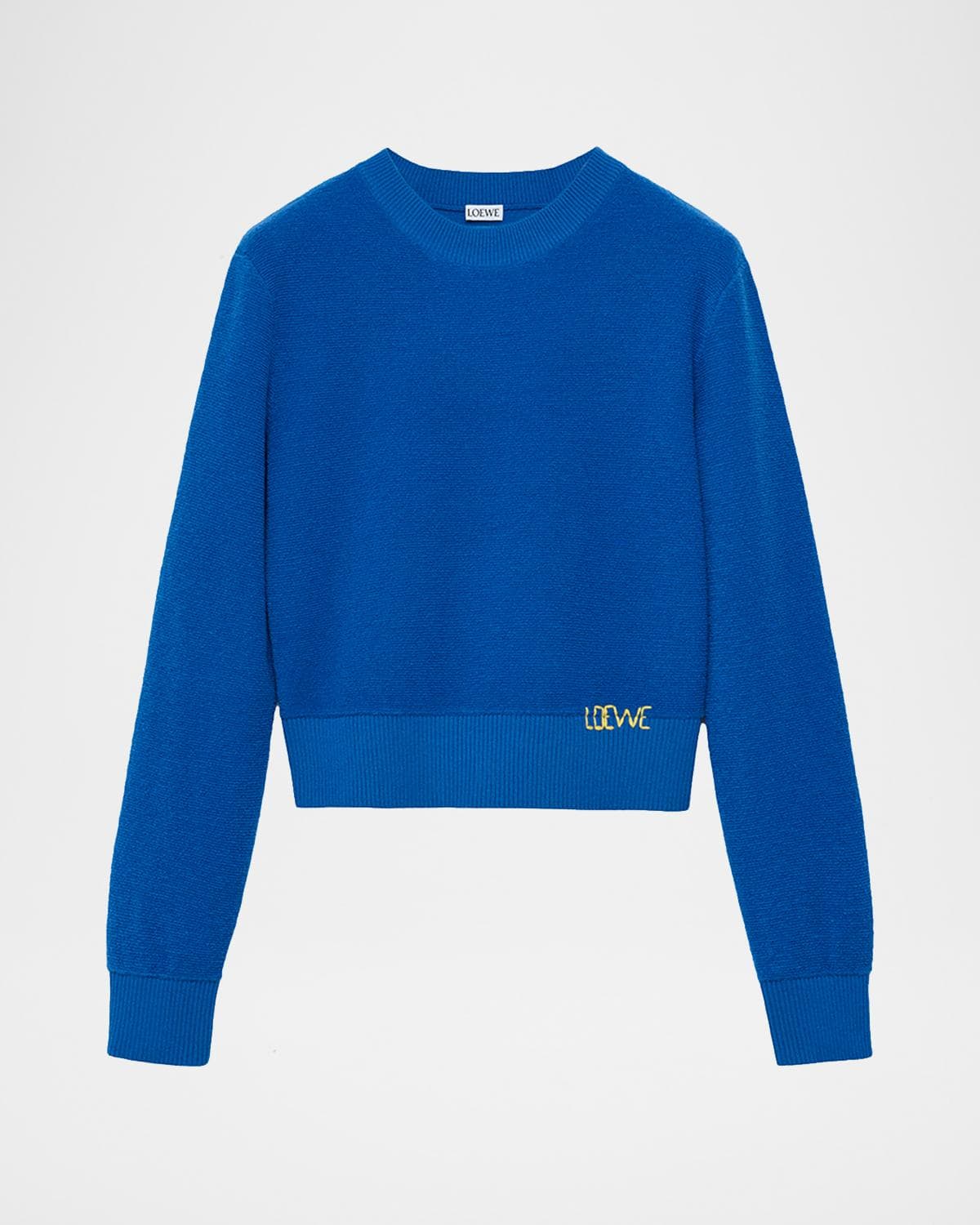 LOEWE Logo Embroidered Wool Crewneck Sweater