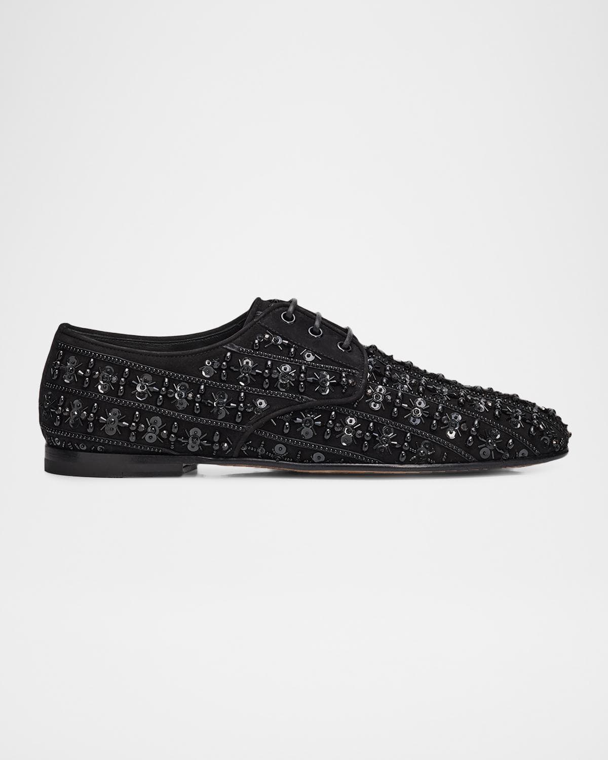 Dolce & Gabbana Men's Embellished Suede Derby Shoes