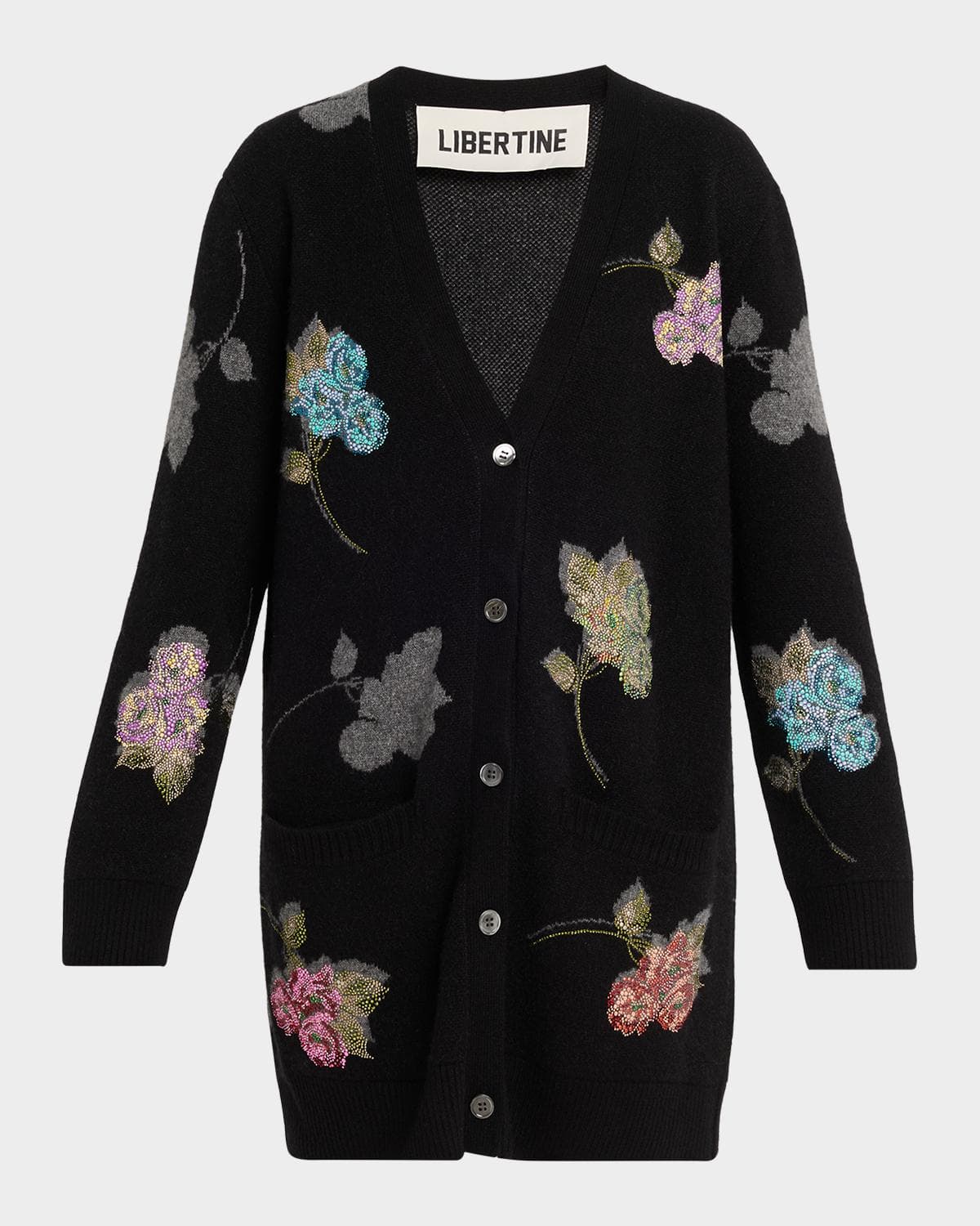 Libertine Primrose Shadow Cashmere V-Neck Cardigan
