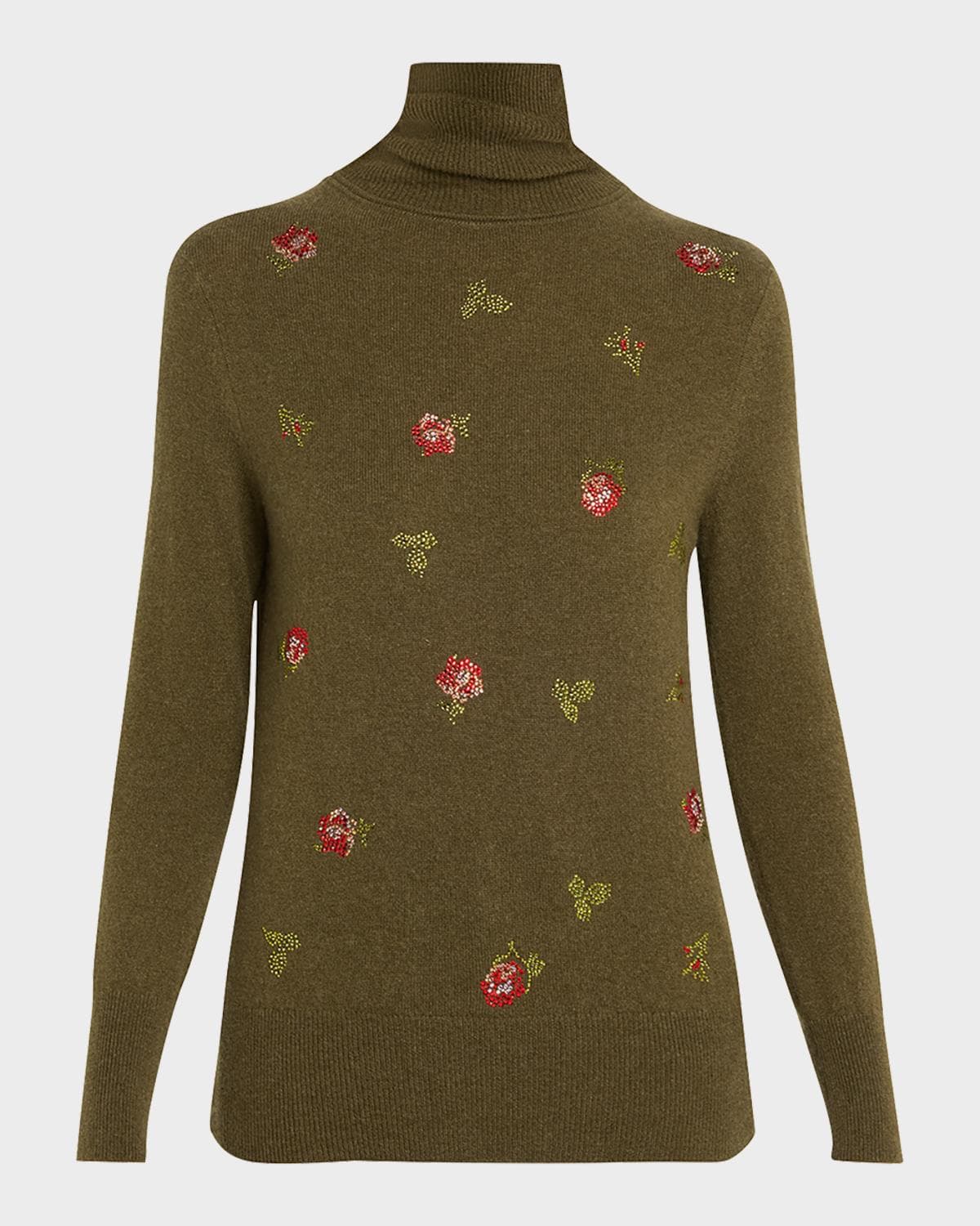 Libertine Florecita Embellished Cashmere Turtleneck Sweater