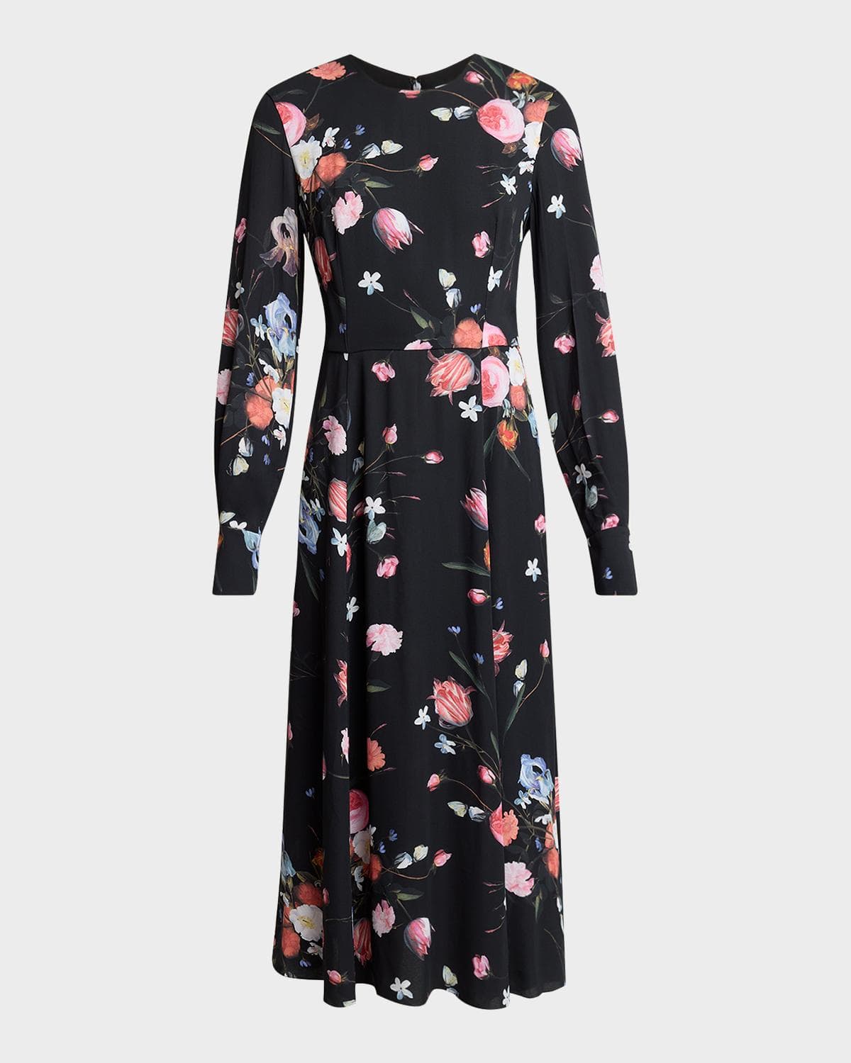 Erdem Floral-Print Long-Sleeve Midi Dress