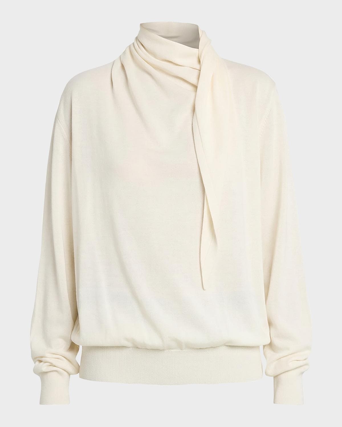 Jil Sander Draped Neck-Scarf Oversized Sweater