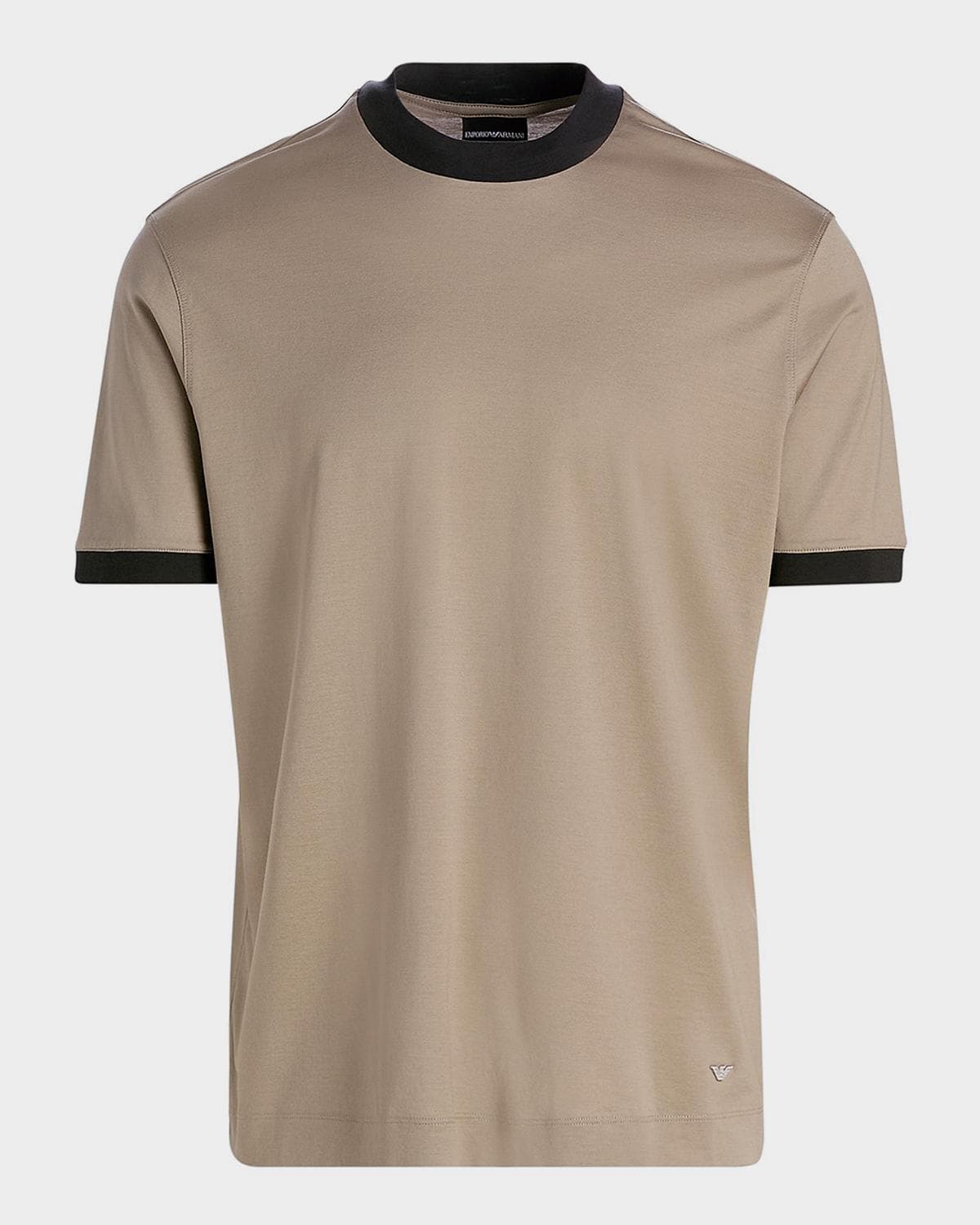 Emporio Armani Men's Lyocell and Cotton Contrast-Trim Crewneck T-Shirt