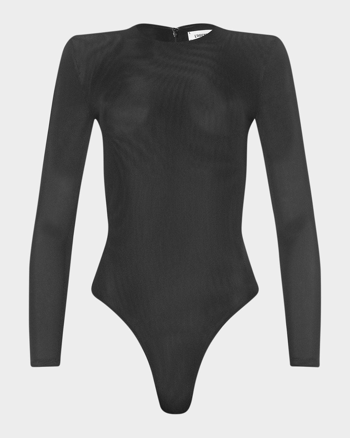L 'AGENCE Trista Stretch Mesh Bodysuit