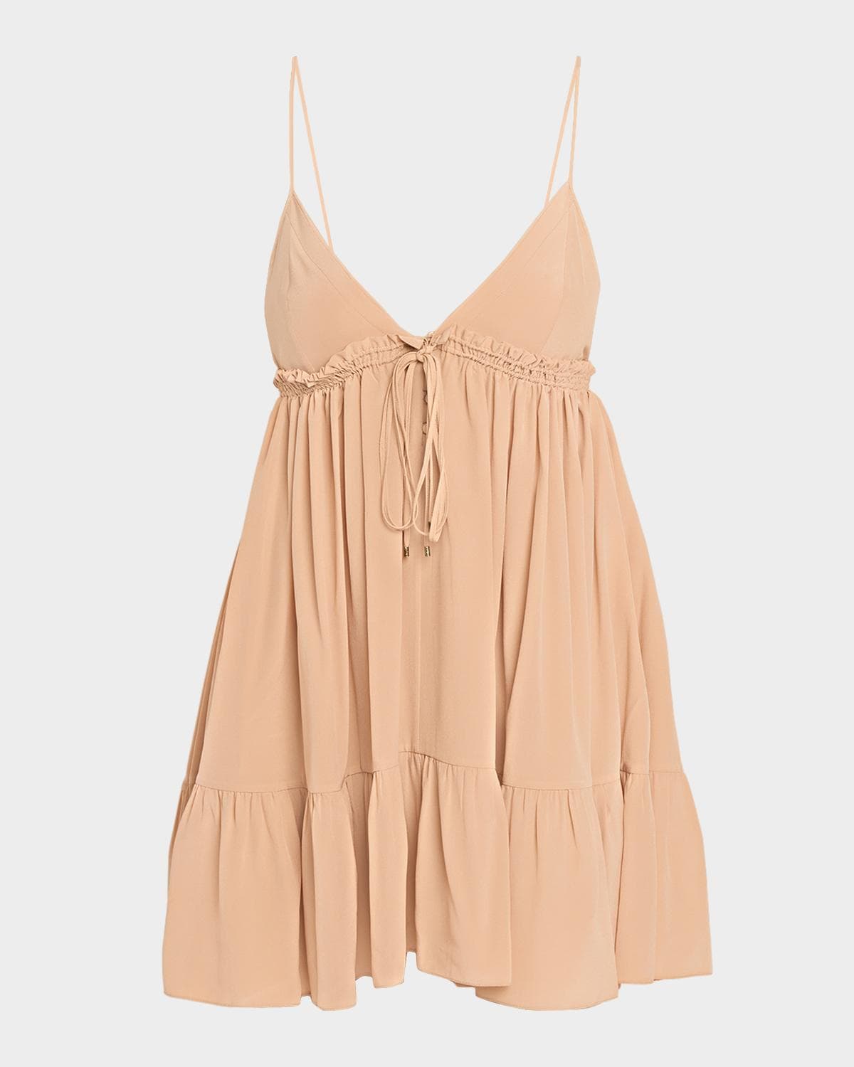 Chloe Sleeveless Silk Crepe Mini Trapeze Dress
