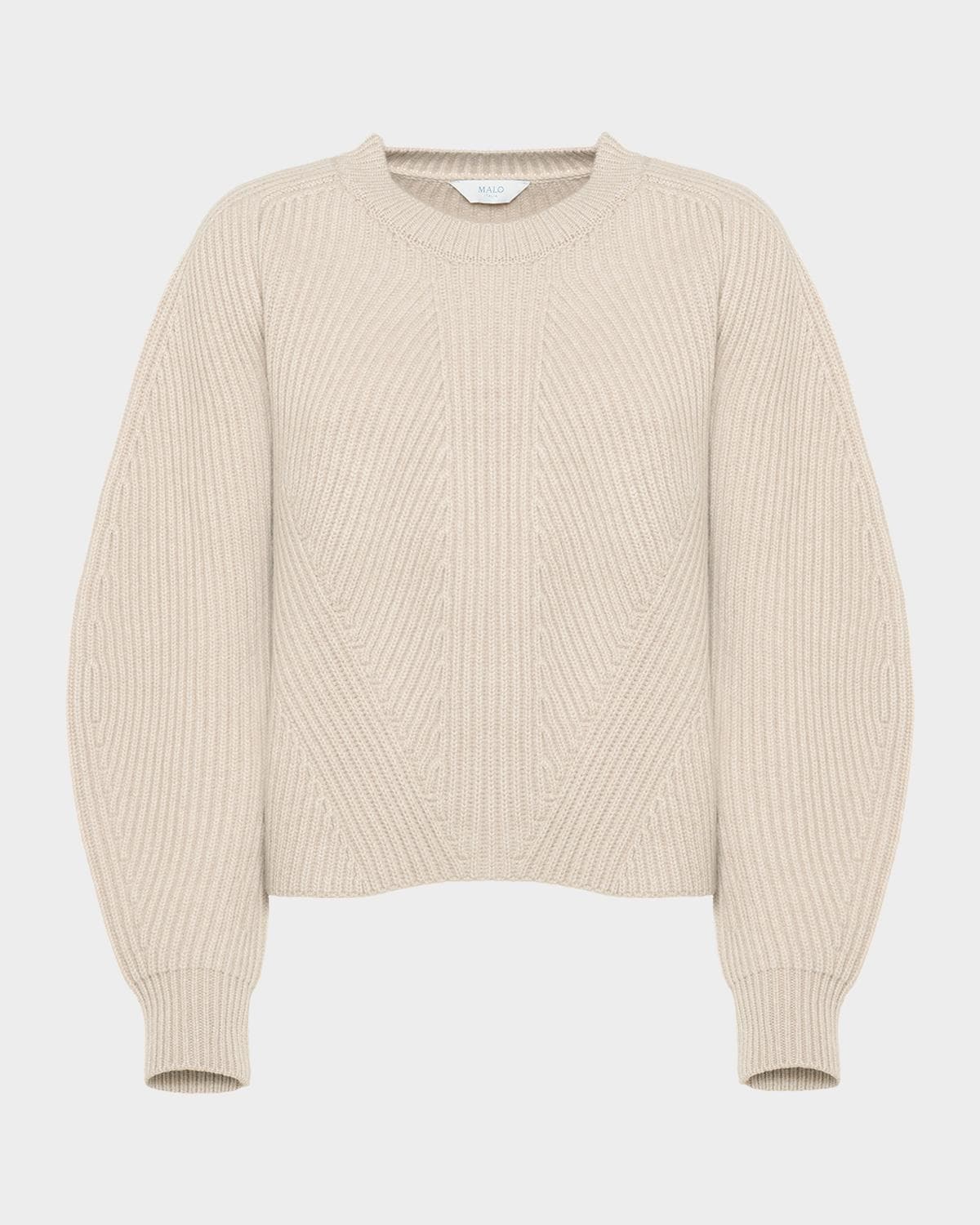 Malo Dafne Cashmere Rib Crewneck Sweater