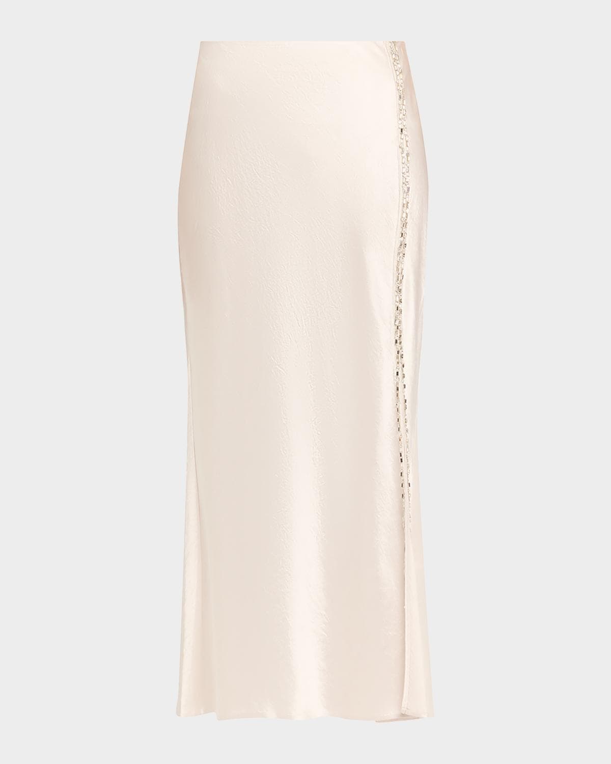 Jason Wu Collection Crystal-Trim Washed Twill Bias Midi Skirt