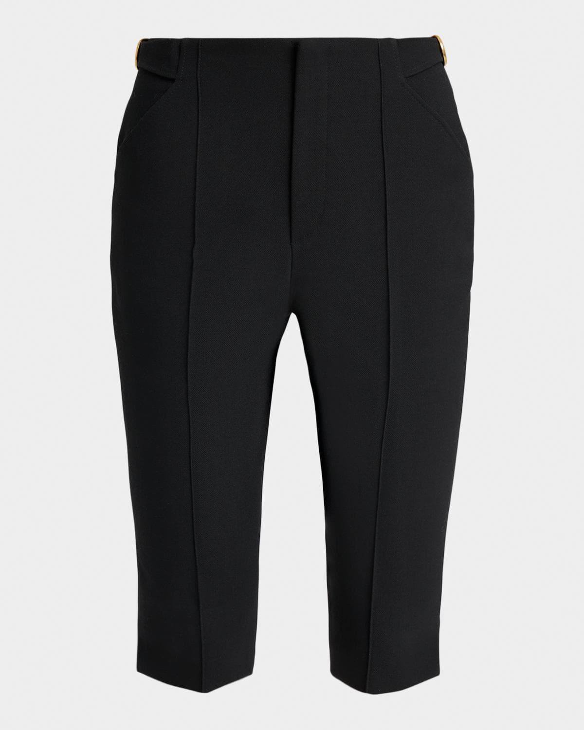 Chloe Pintuck Skinny-Leg Capri Trousers