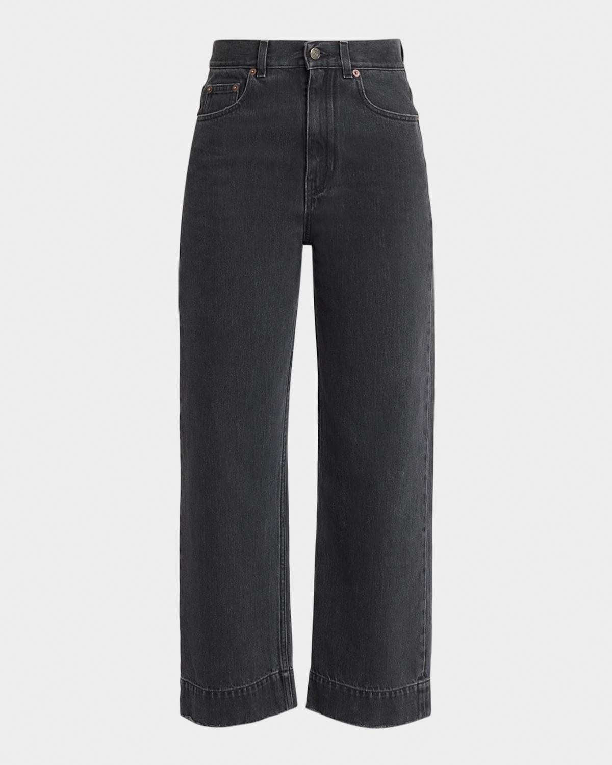Chloe High-Rise Straight-Leg Crop Denim Trousers