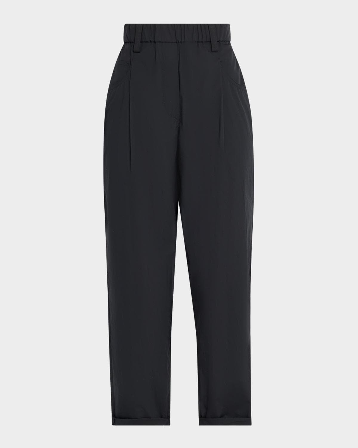 Brunello Cucinelli Tapered Lightweight Poplin Crop Pants