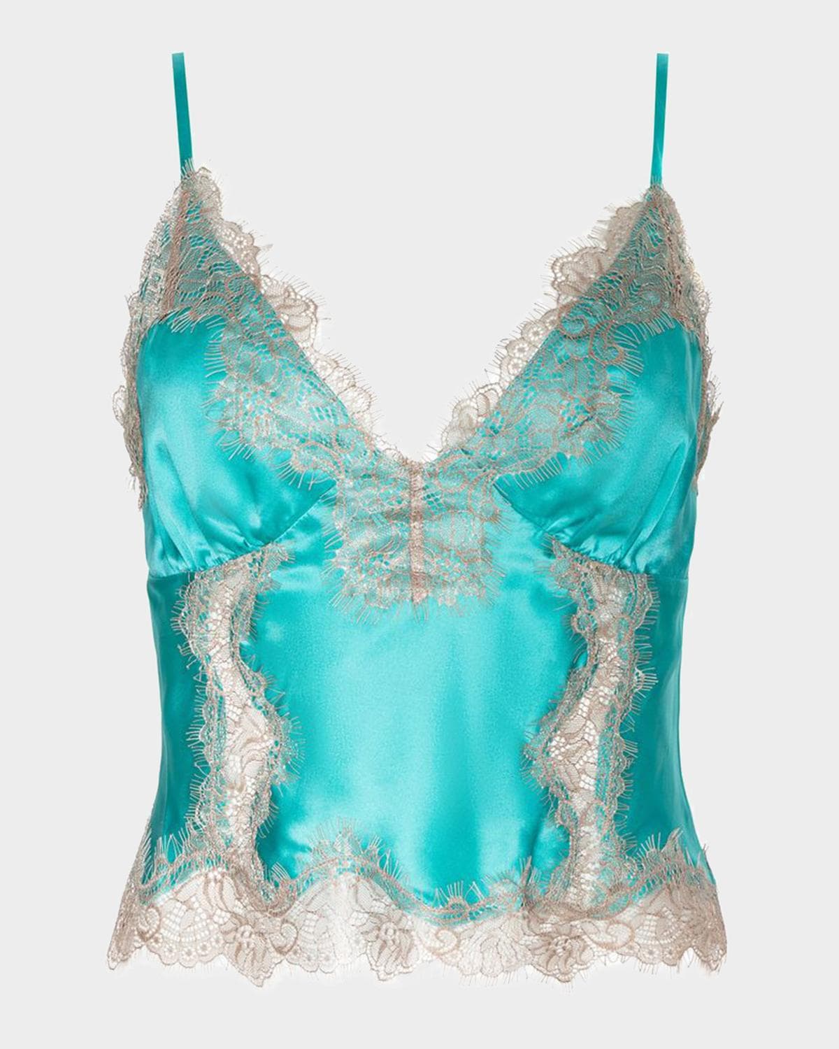 L 'AGENCE Kimber Lace-Trim Silk Cami