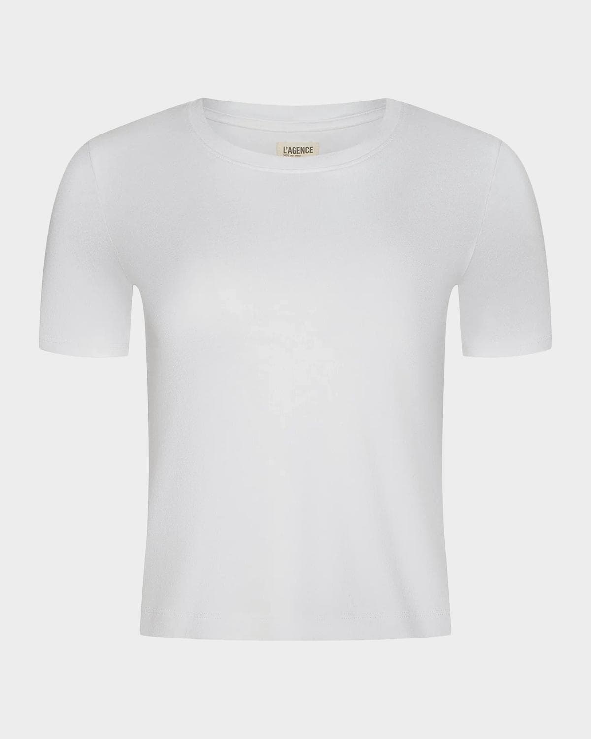 L 'AGENCE Stormy Short-Sleeve Crop Tee