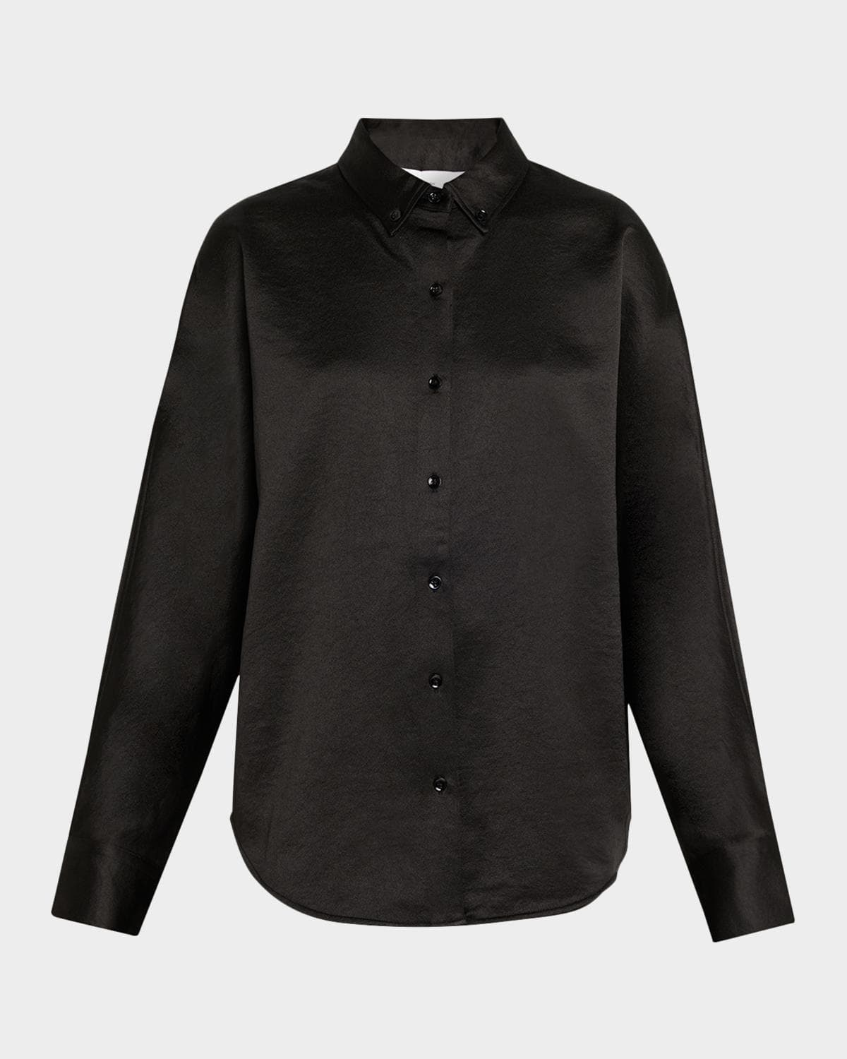 Proenza Schouler White Label Caroline Button-Front Crepe Shirt