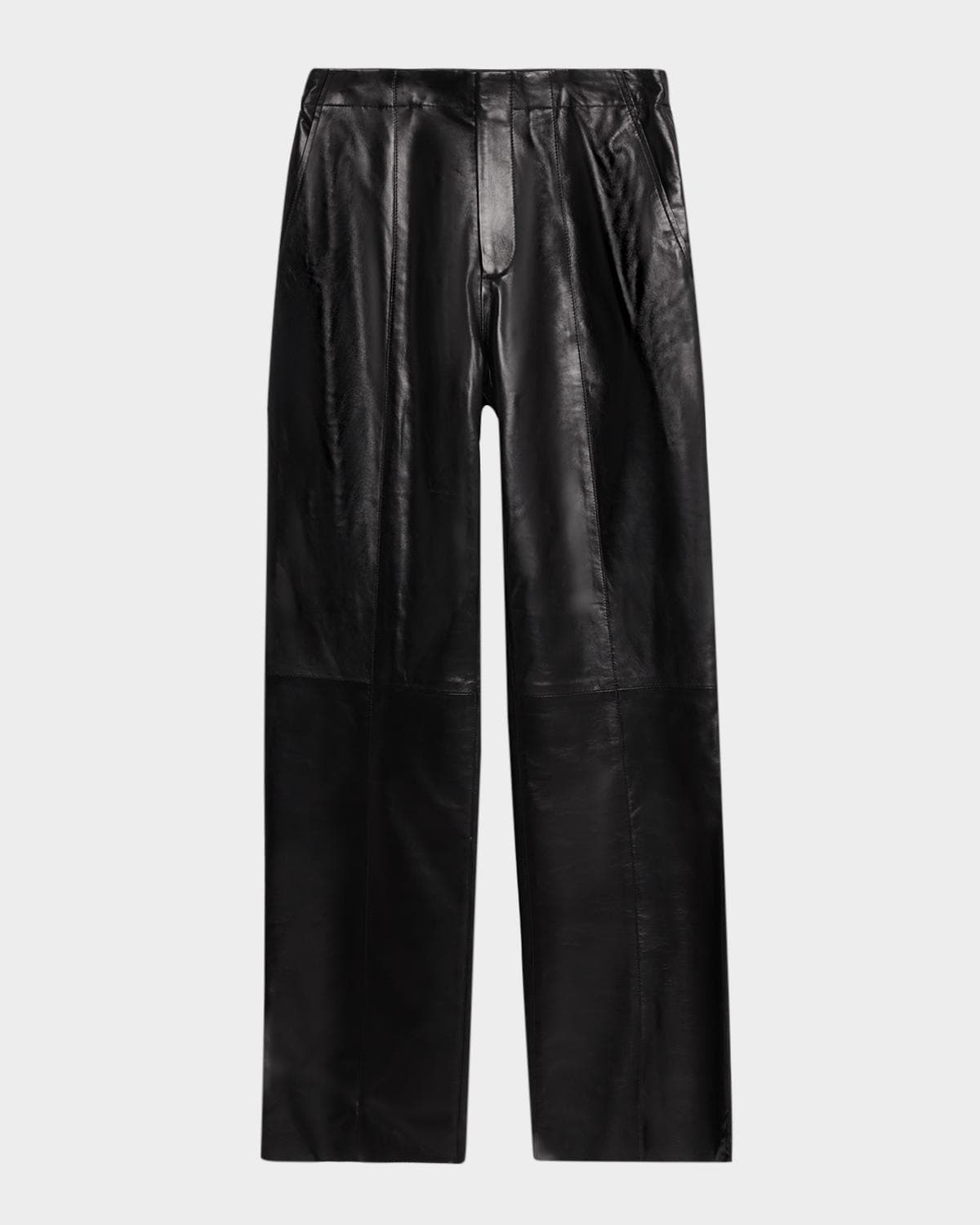 Ulla Johnson Tullia Leather Straight-Leg Trousers