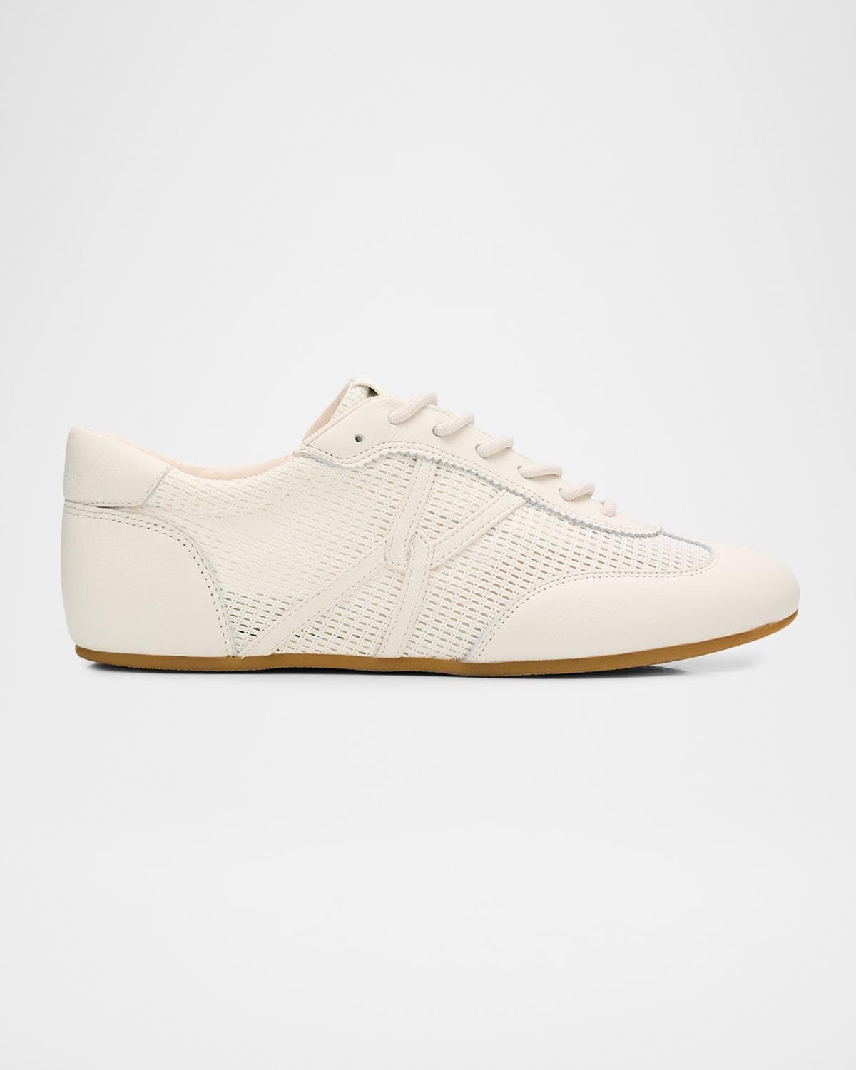 Veronica Beard Riviera Mixed Leather Slim Trainer Sneakers