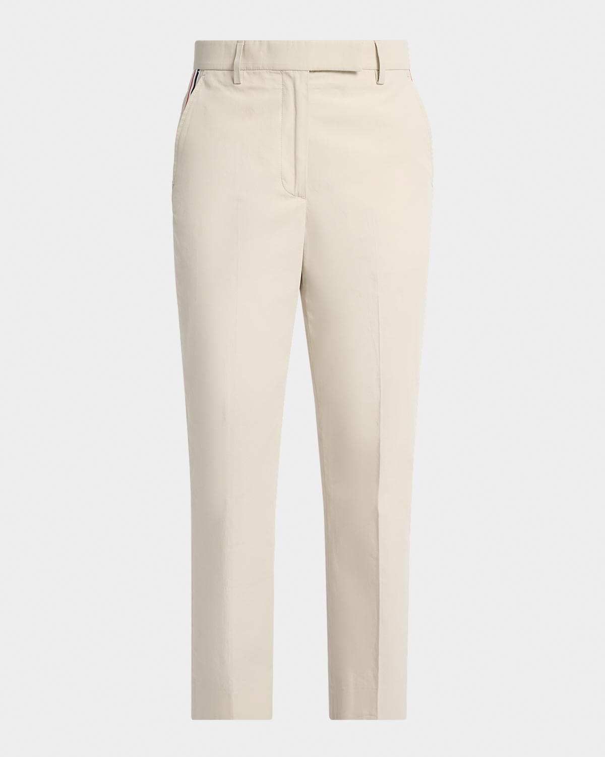 Thom Browne Grosgrain-Stripe Relaxed-Leg Ankle Pants