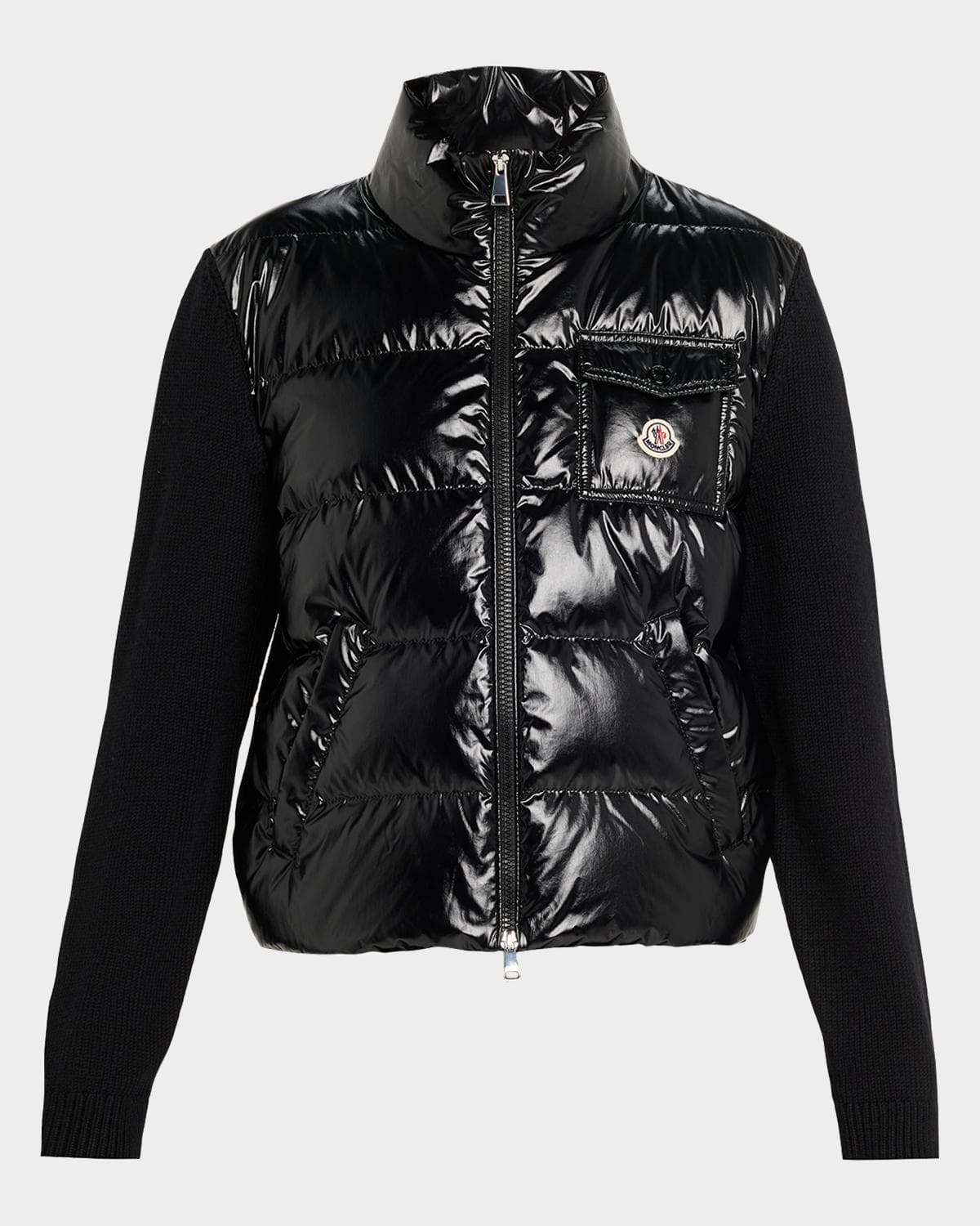 Moncler Padded Zip-Up Wool Cardigan