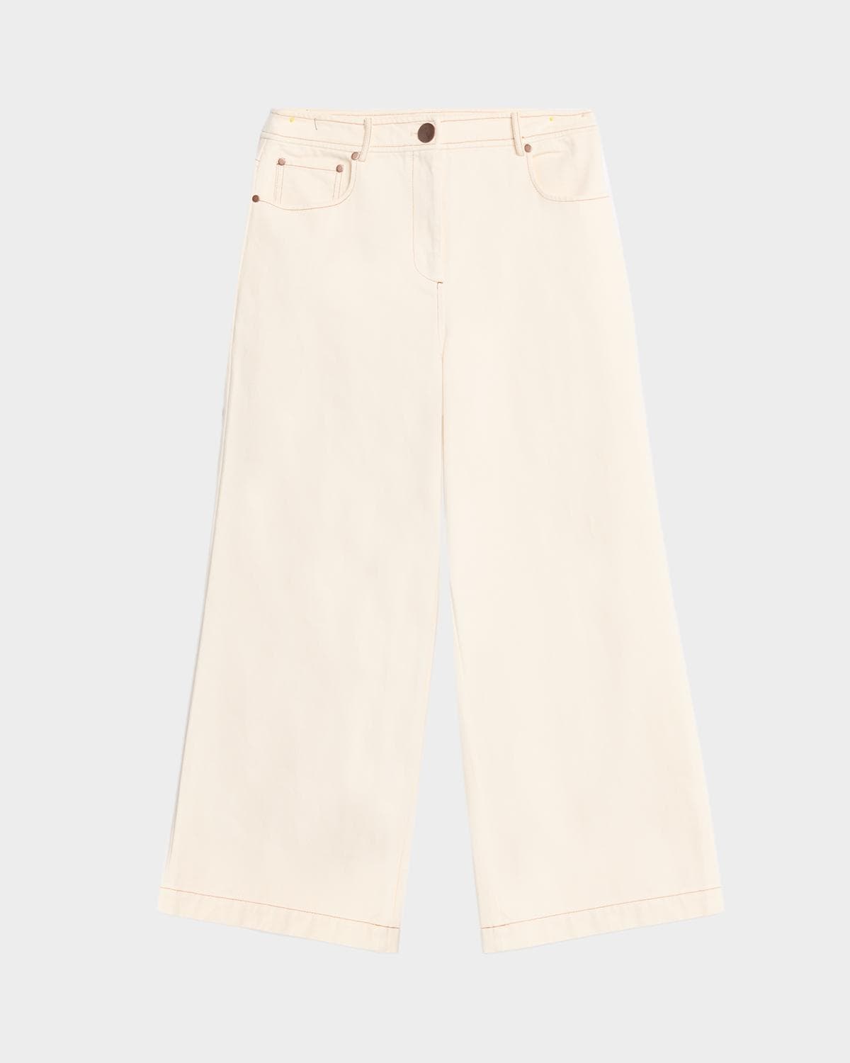Toccin Blaire Wide-Leg Cotton Denim Weekend Pants