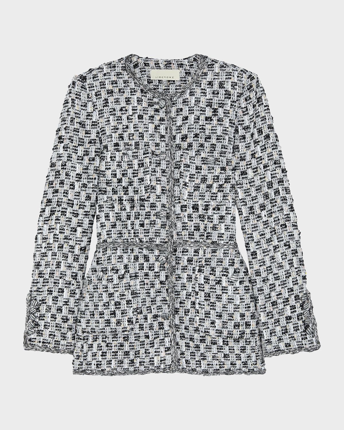Liberowe Diya Metallic Tweed Single-Breasted Jacket