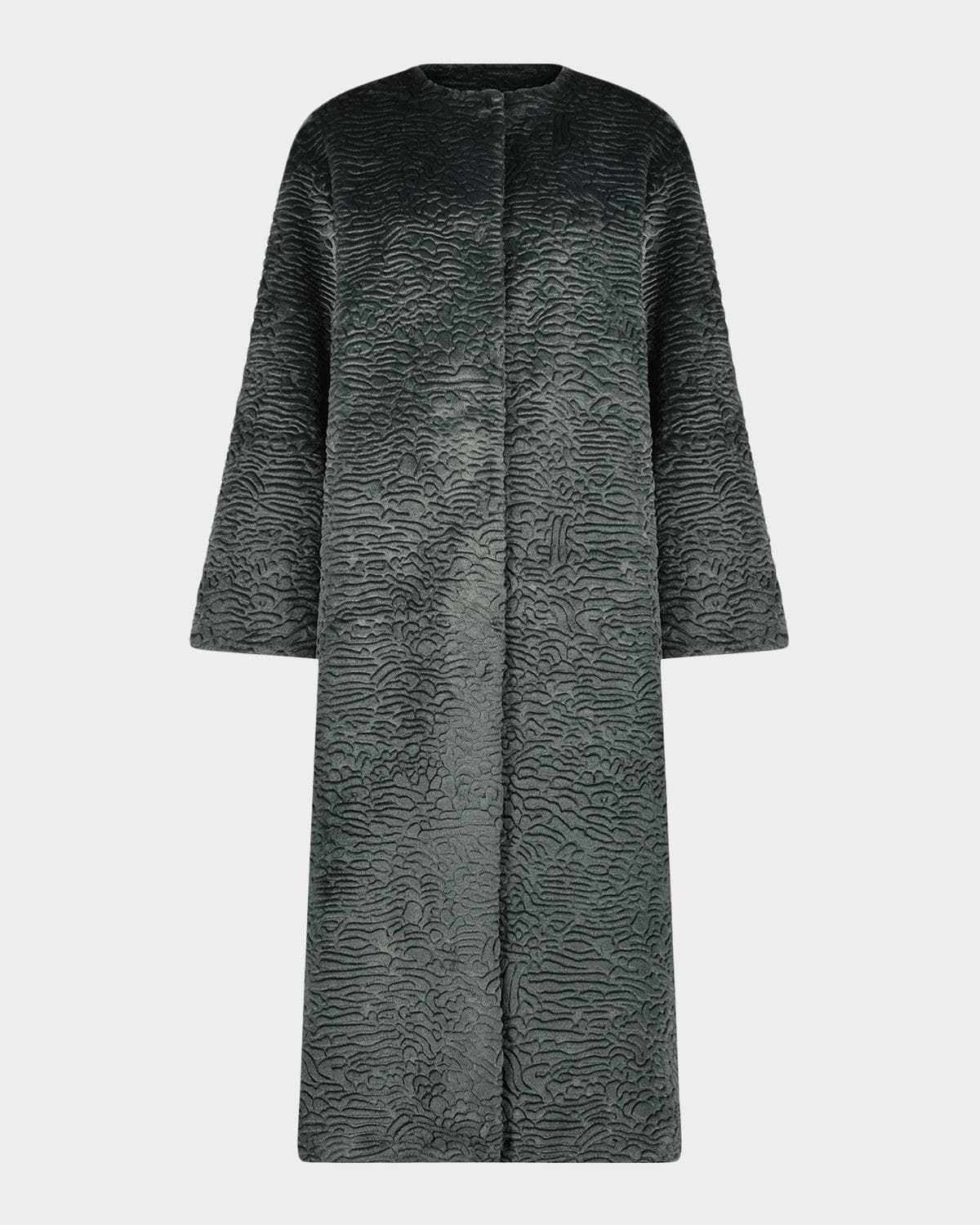 Lyla Grant Fur-Free Textured Faux Shearling Coat