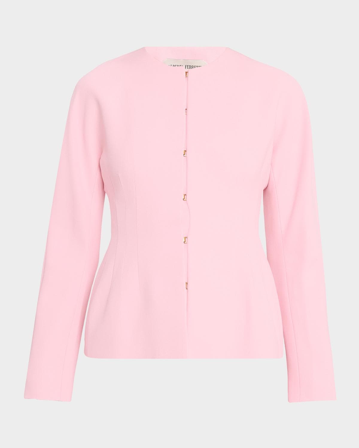 Alberta Ferretti Collarless Peplum Jacket