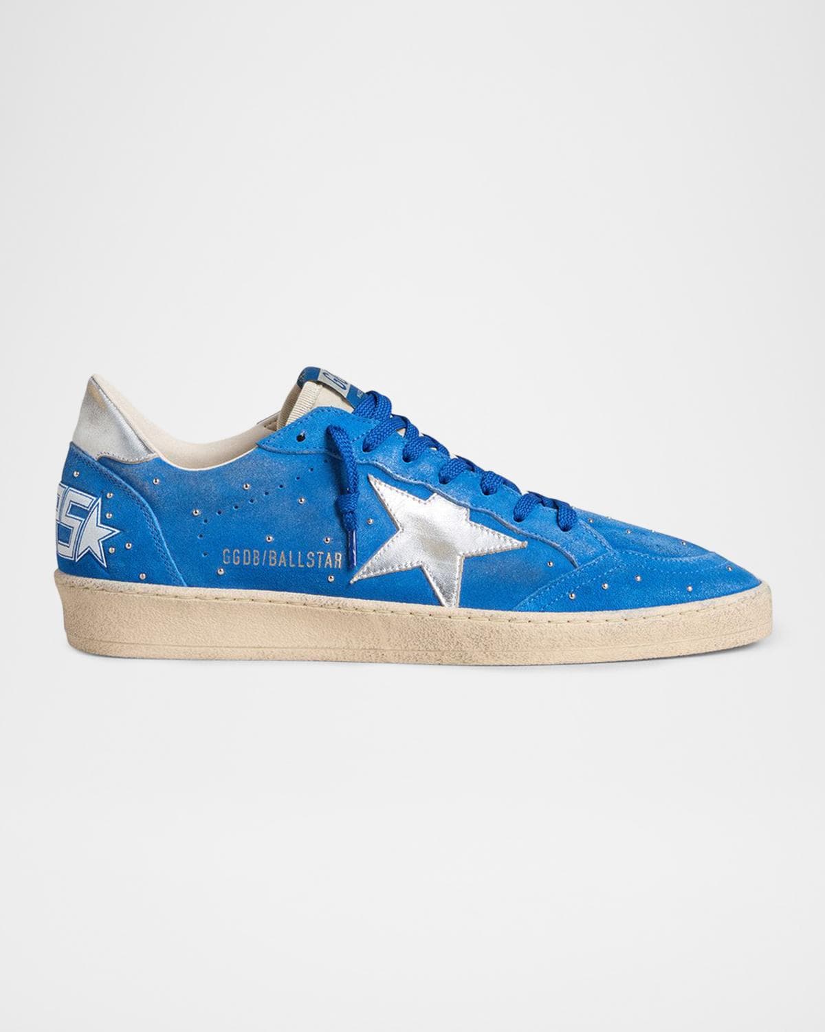 Golden Goose Men's Ball Star Studded Suede Low-Top Sneakers
