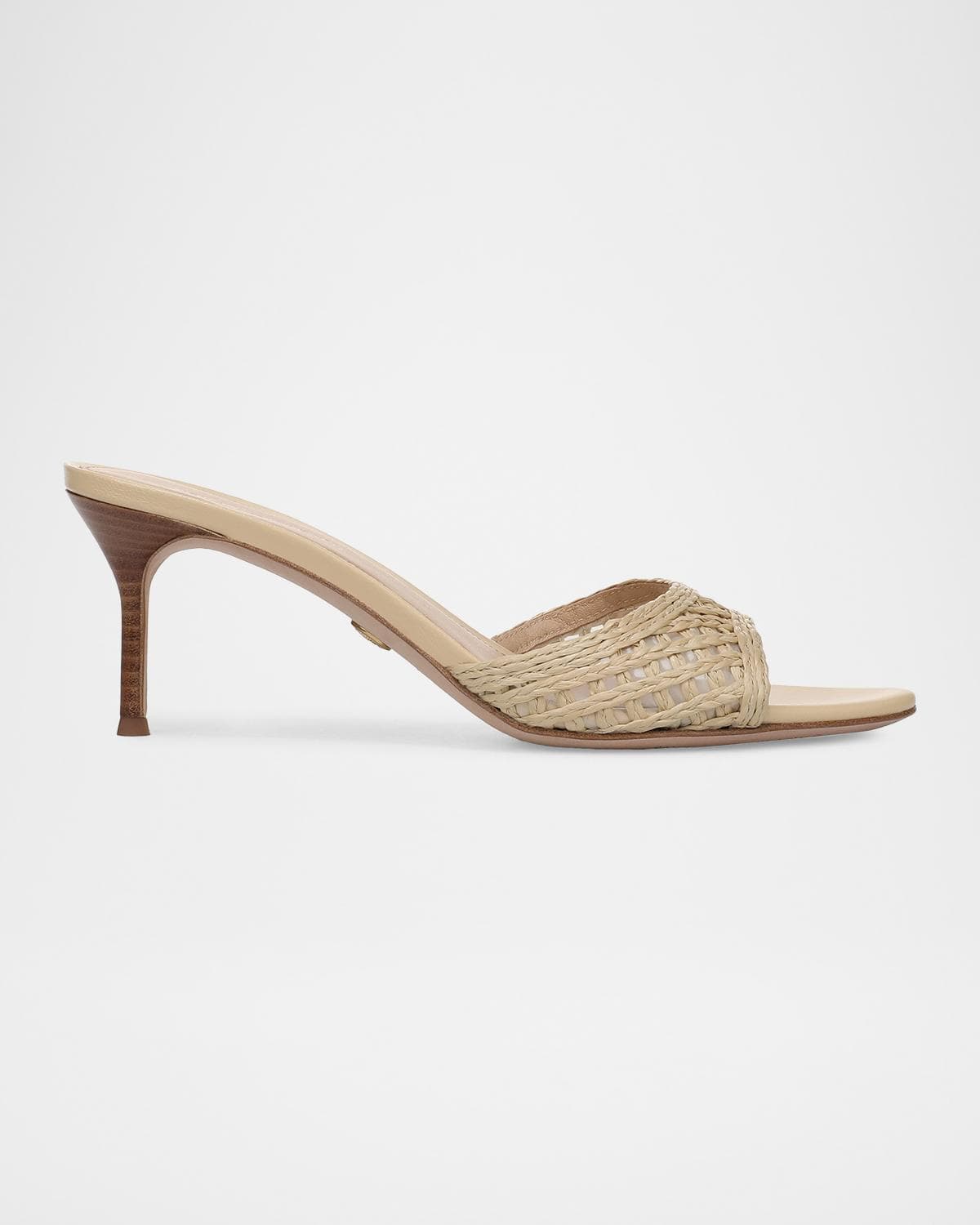 Veronica Beard 65mm Tia Lattice Raffia Mid-Heel Sandals