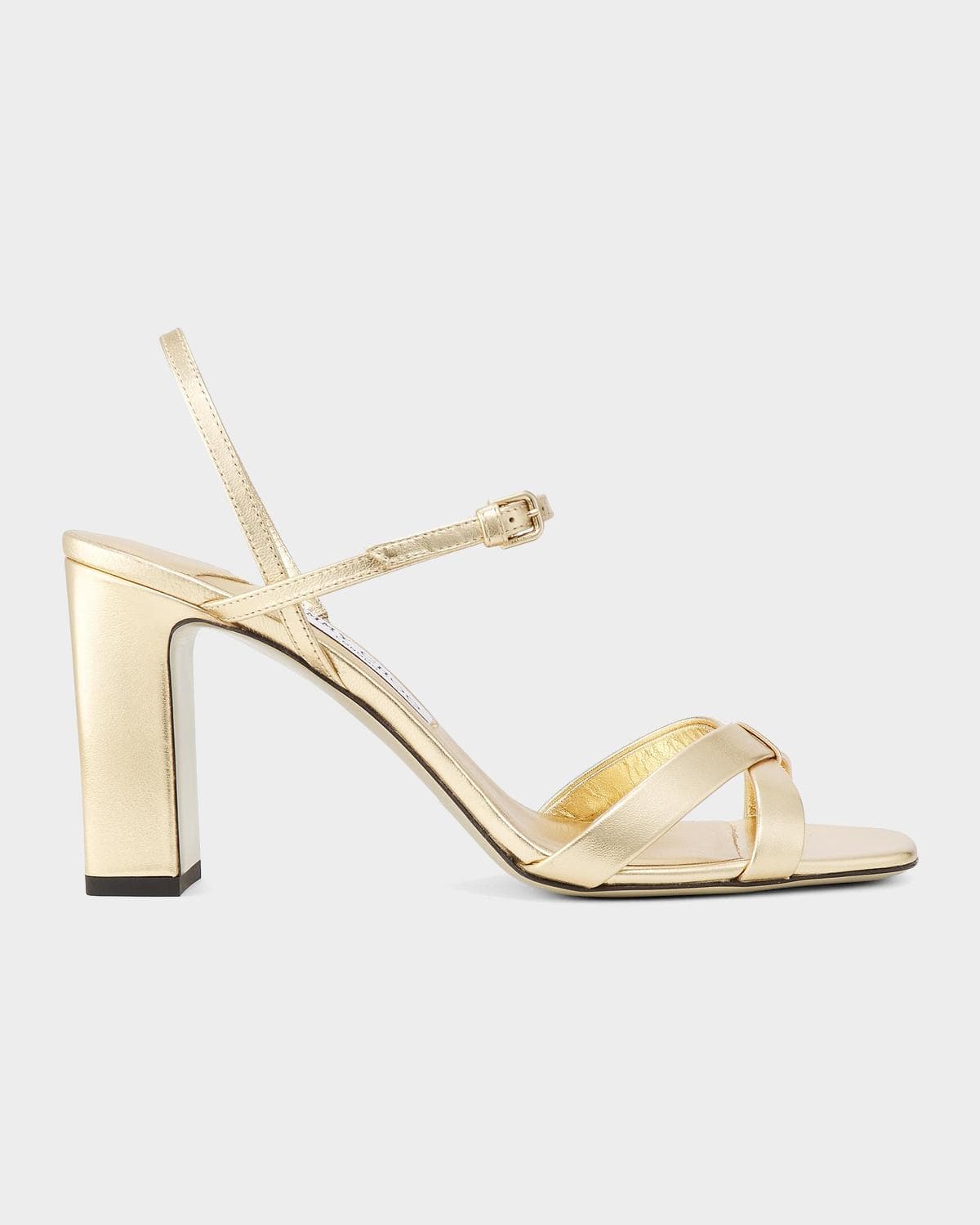 Jimmy Choo Elsy 85 Metallic Leather Sandals