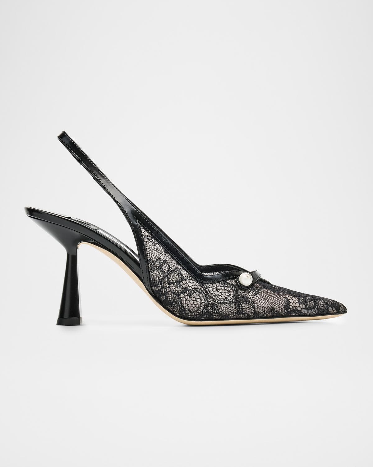 Jimmy Choo Amita 85 Lace Slingback Pumps