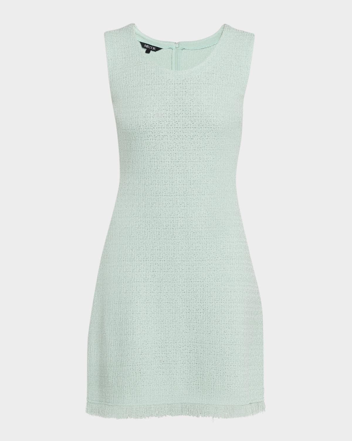 Misook Sleeveless Fringe-Trim Knit Dress · LARGE