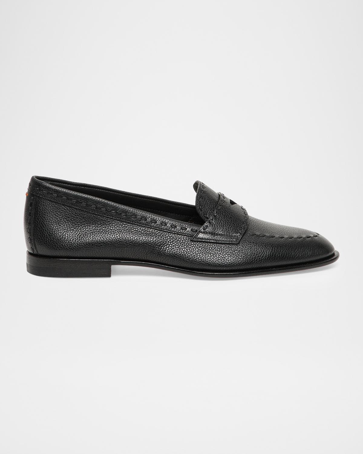 Santoni Marlene Leather Penny Loafers