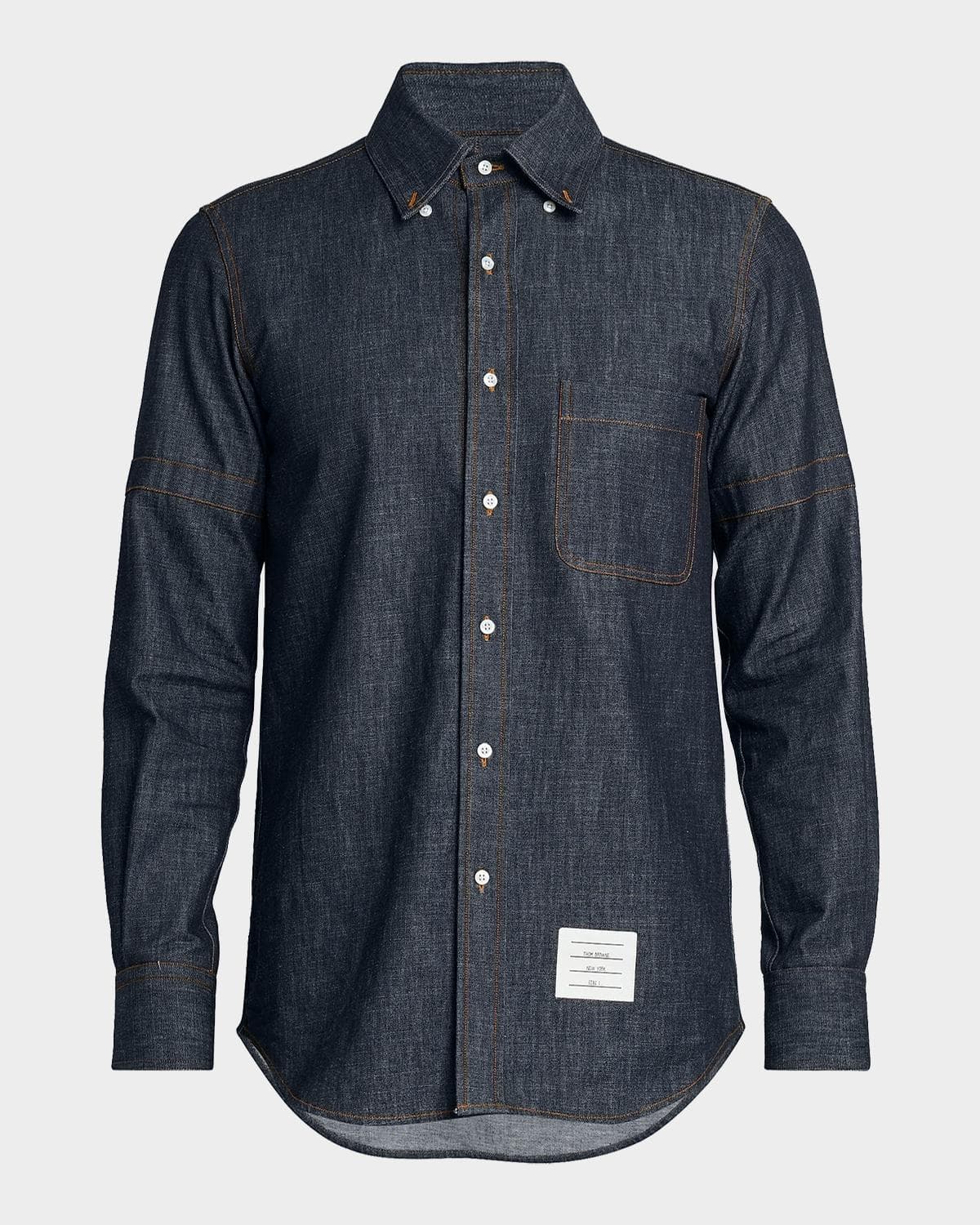Thom Browne Men's Selvedge Denim Button-Down Shirt · 2 (MEDIUM)
