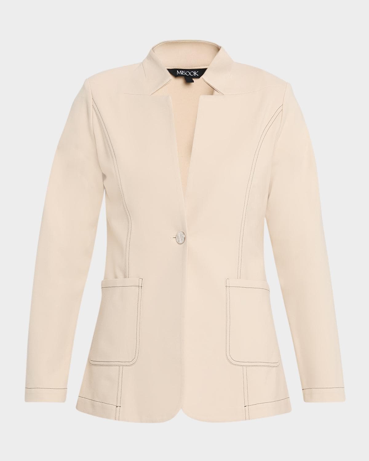 Misook Single-Button Ponte Blazer