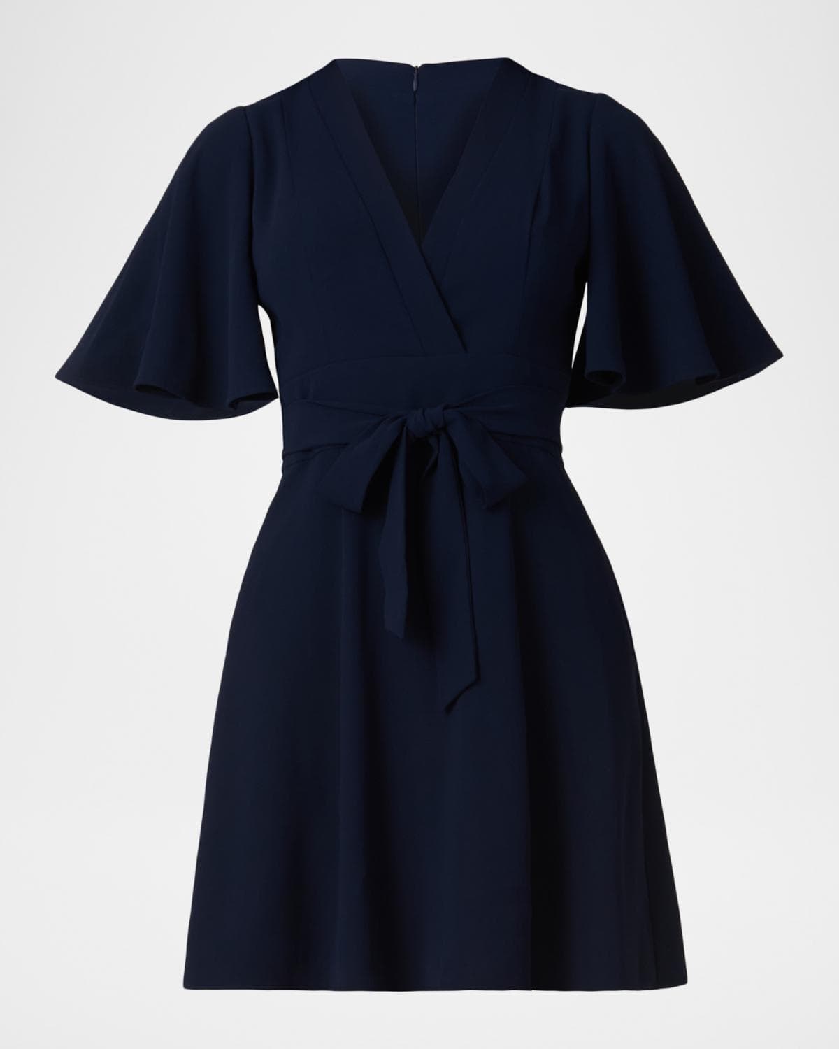 Shoshanna Sophie Flutter-Sleeve Crepe Mini Dress
