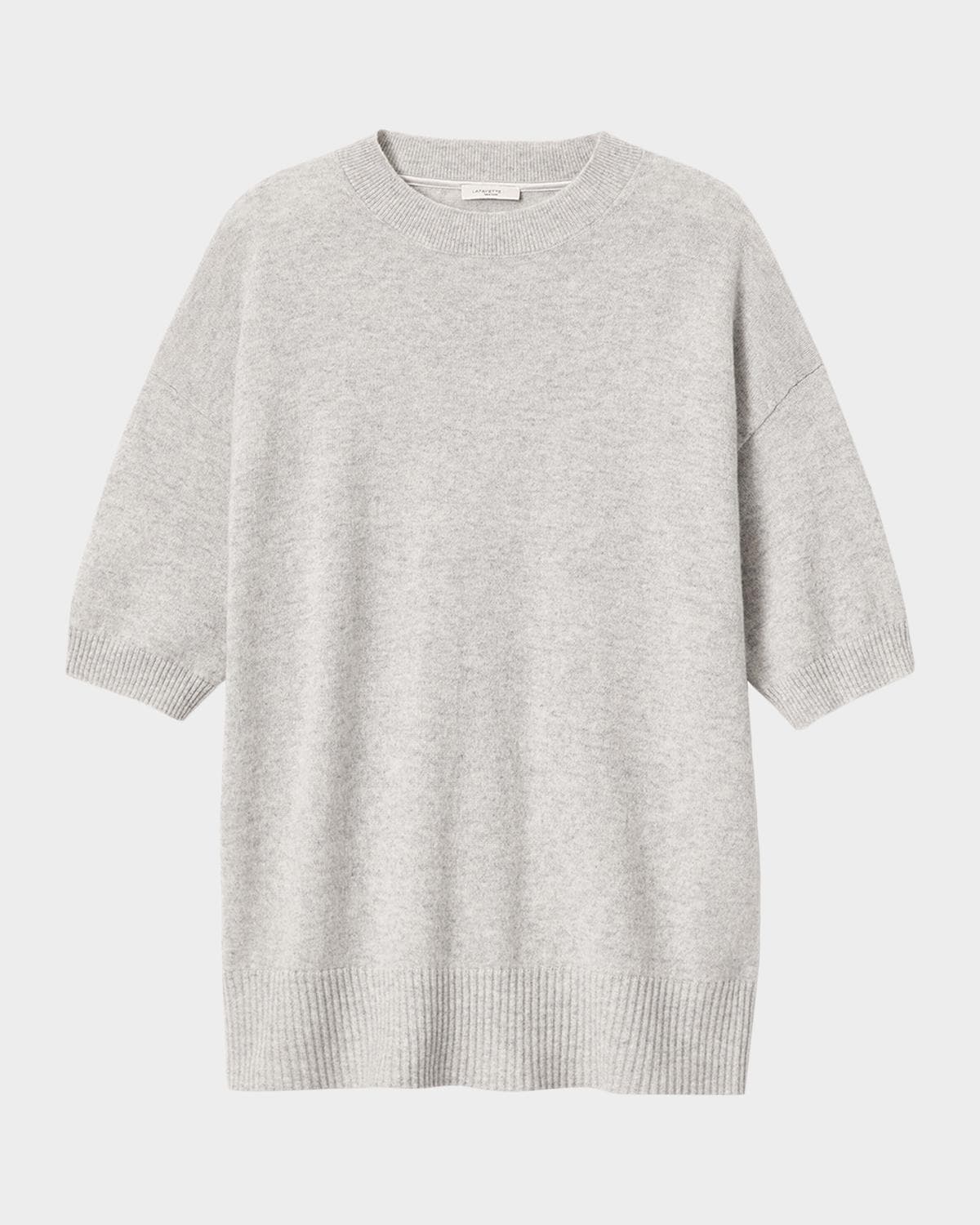 Lafayette 148 New York Oversized Elbow-Sleeve Cashmere Sweater · SMALL