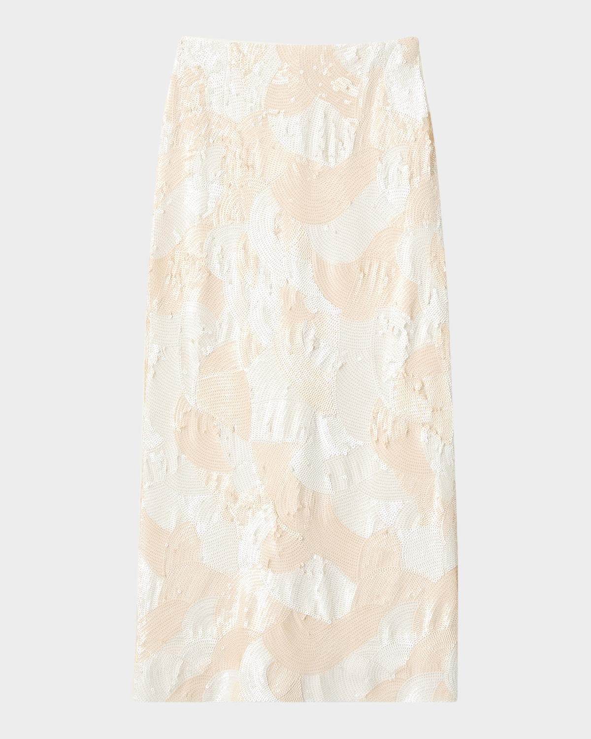 Lafayette 148 New York Straight Sequin Midi Skirt